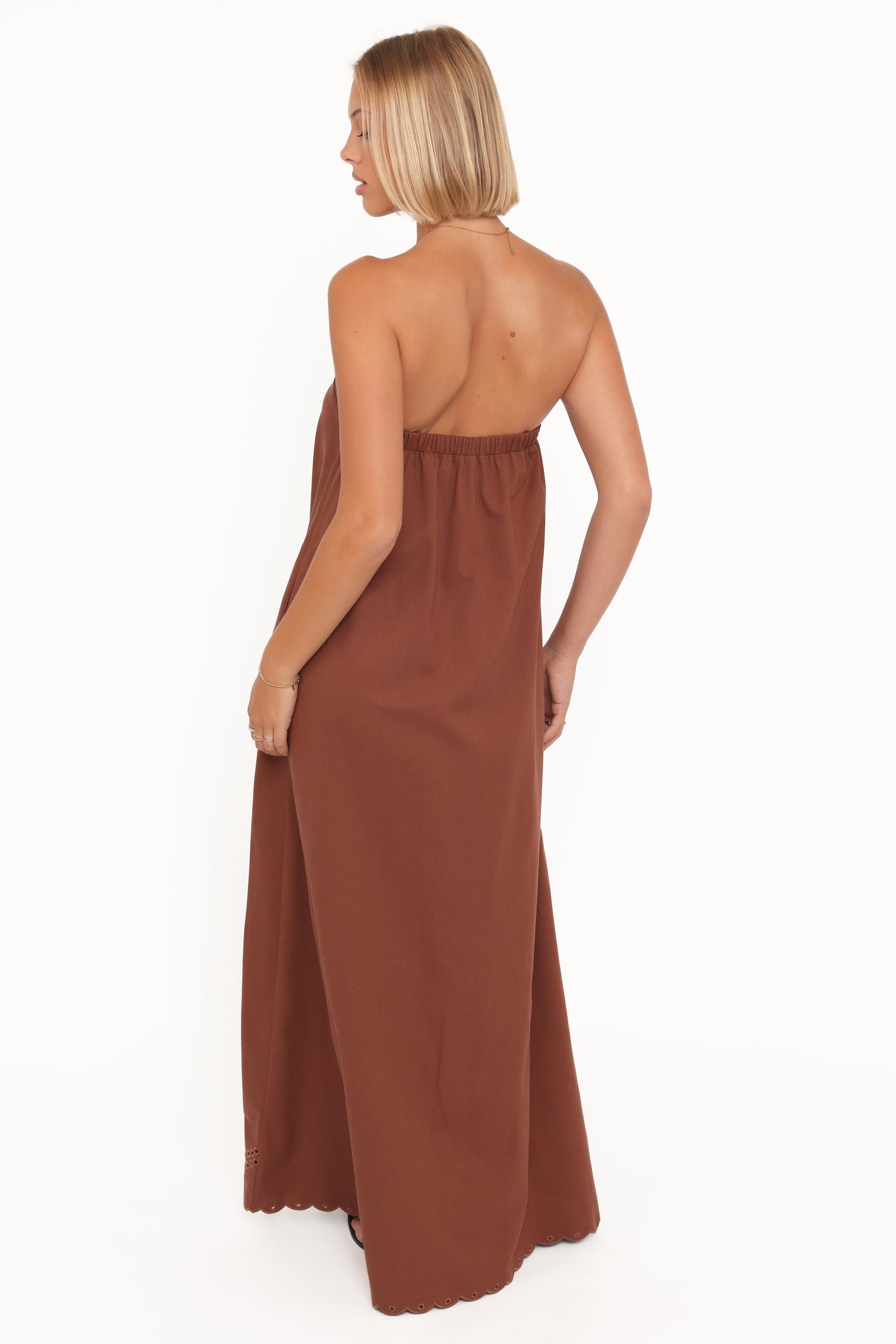 Como Strapless Maxi Dress - Brown - Image 5