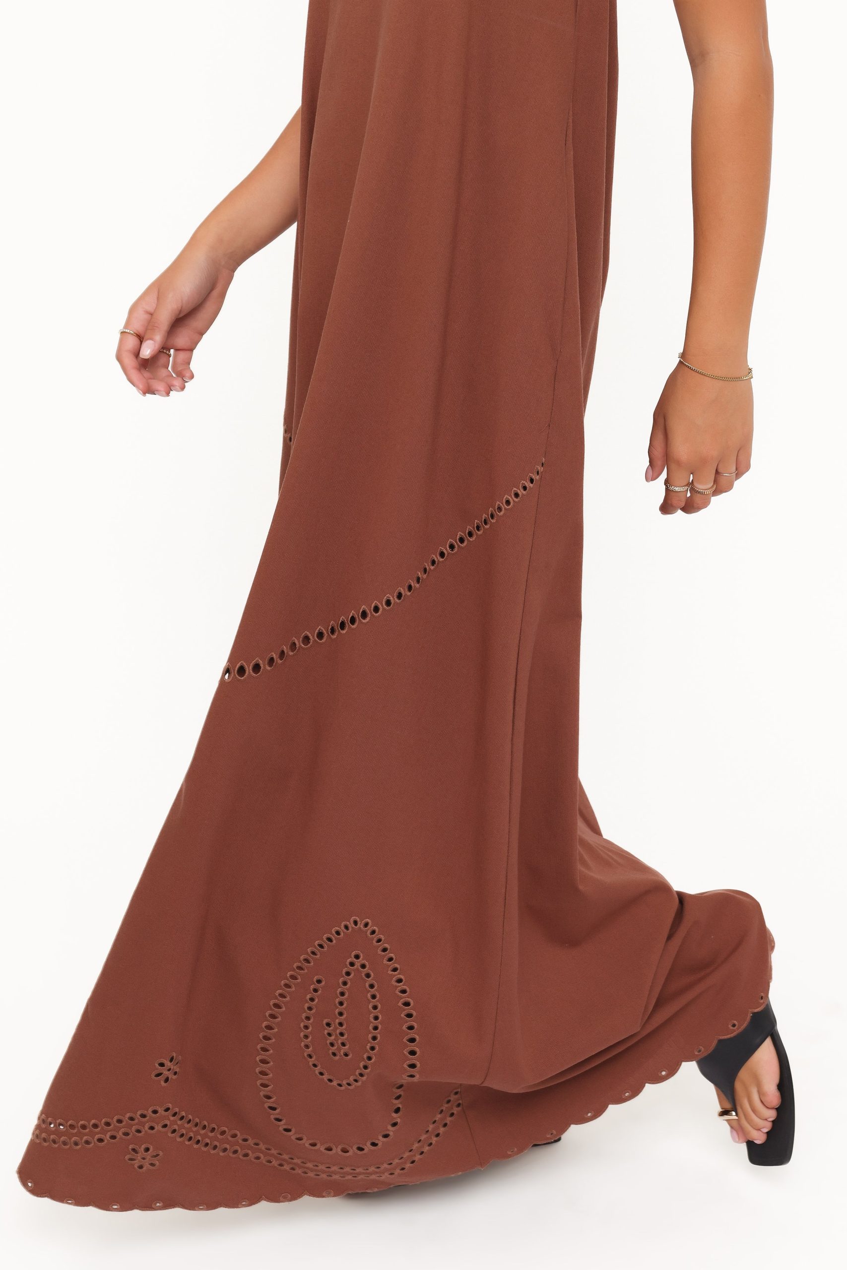 Como Strapless Maxi Dress - Brown - Image 8