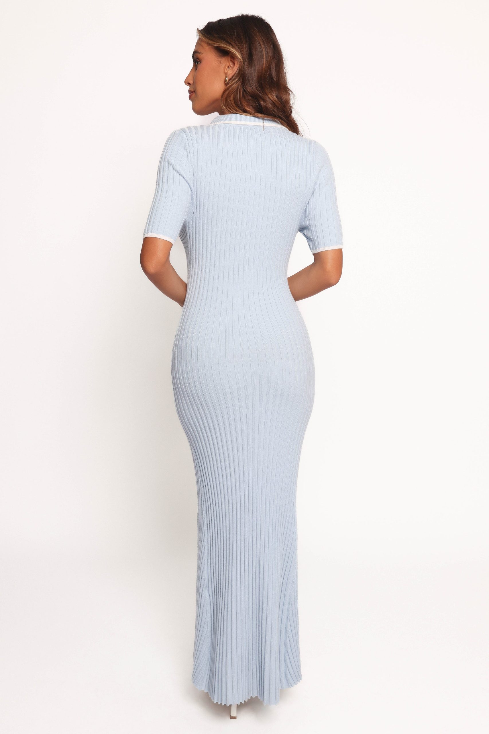 Crawford Short Sleeve Knit Dress - Pale Blue - Image 4
