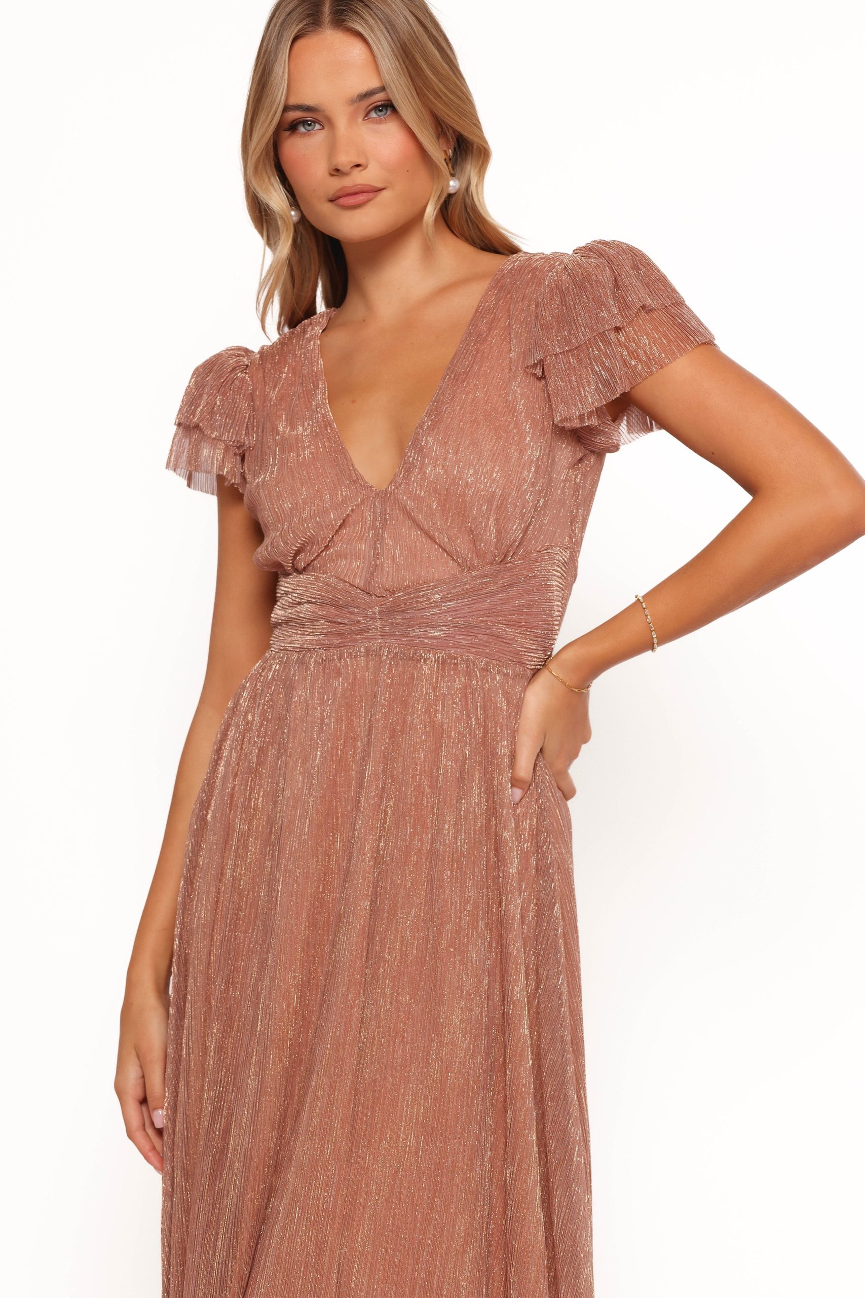 Cressida Maxi Dress - Rose Gold - Image 5