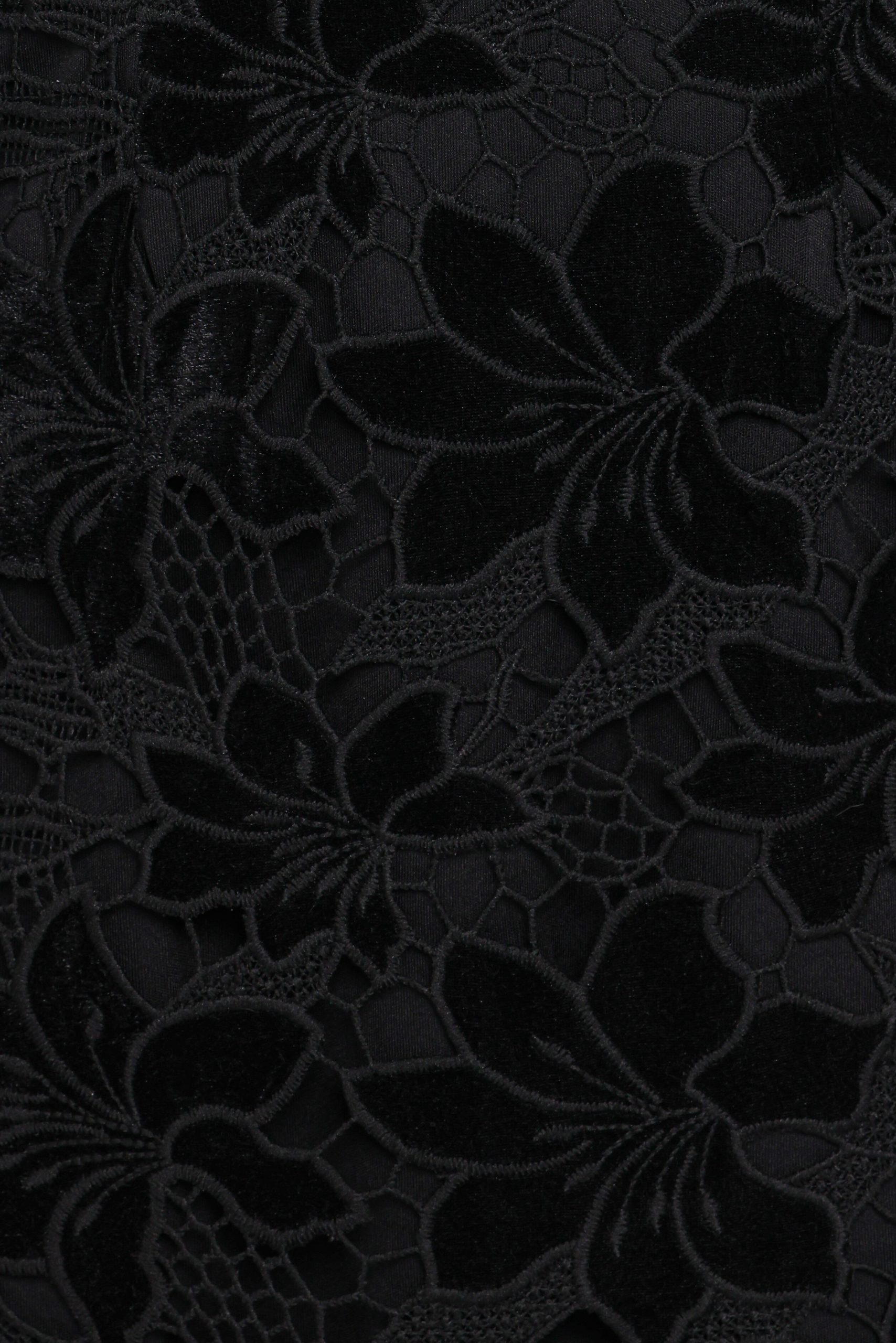 Cynthia Velvet Lace Mini Dress - Black - Image 7