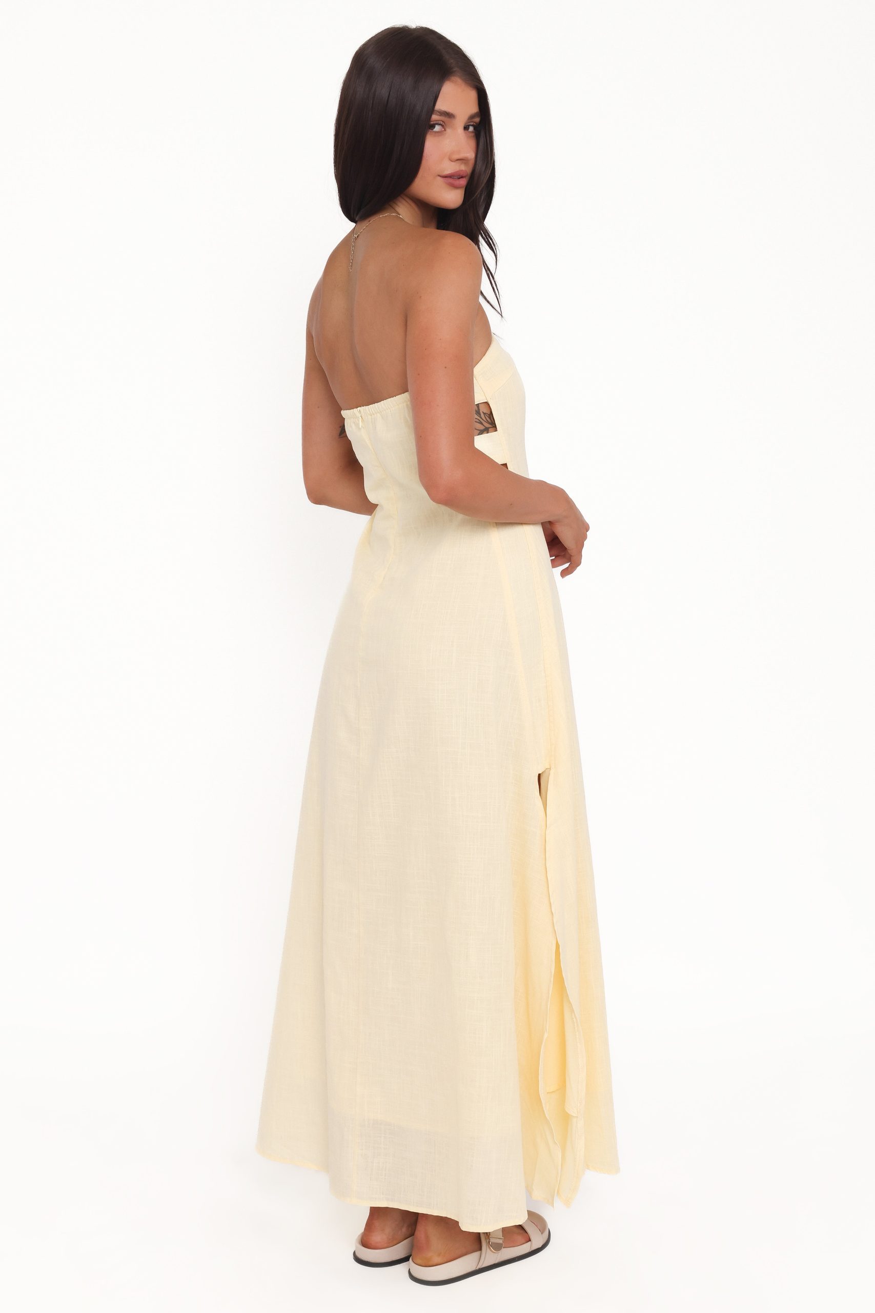 Cyrus Strapless Maxi Dress - Butter Yellow - Image 4
