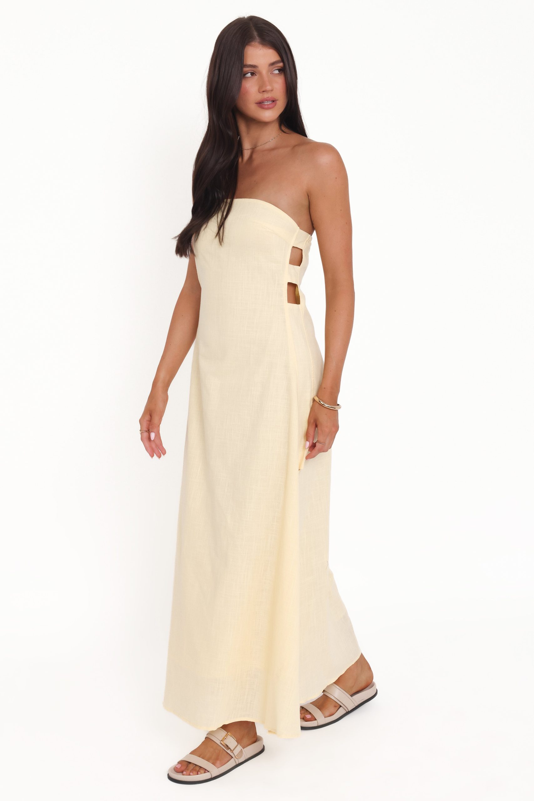 Cyrus Strapless Maxi Dress - Butter Yellow - Image 3