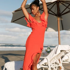 Dalia Maxi Dress - Tangerine