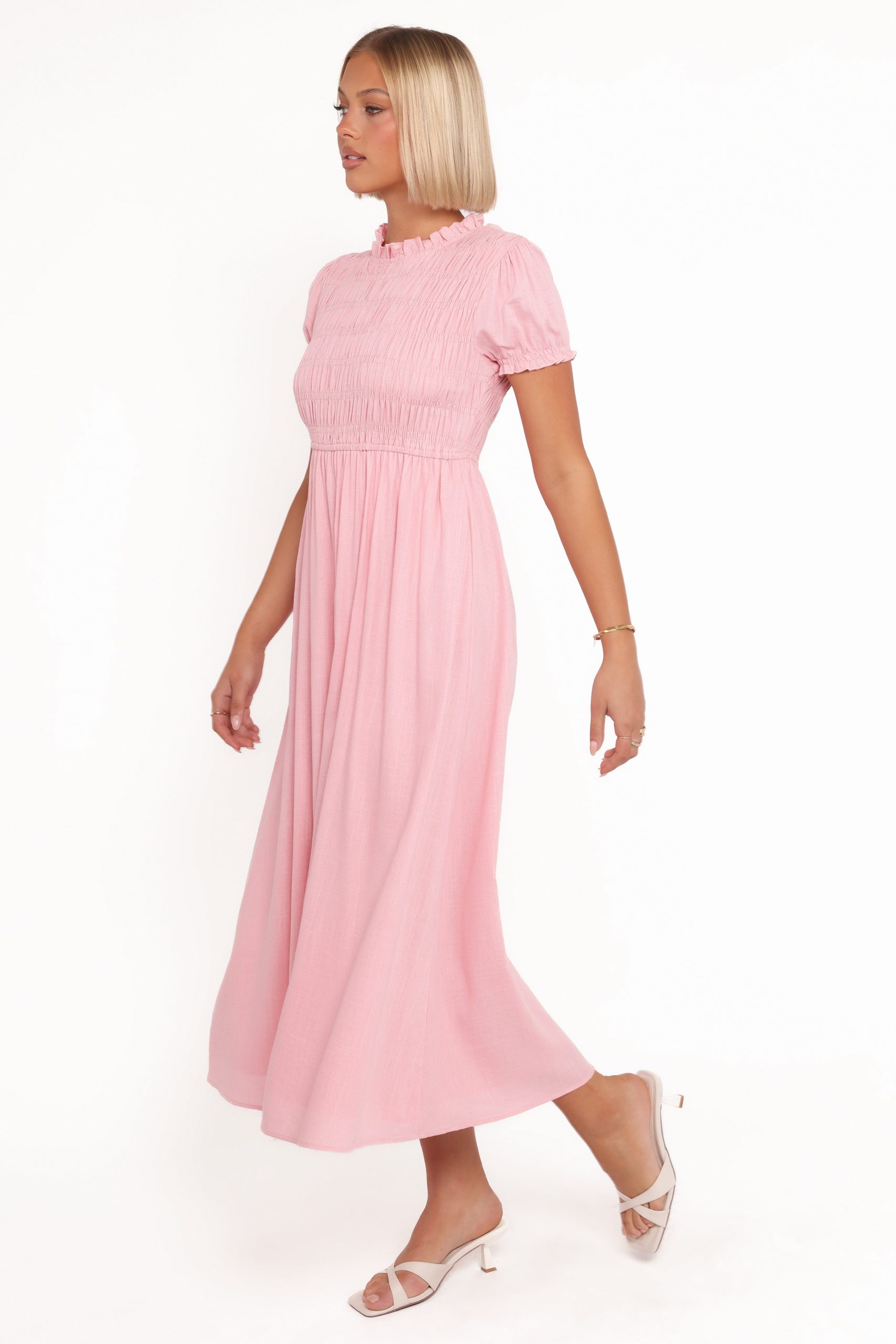 Darla Puff Sleeve Dress - Pink - Image 4