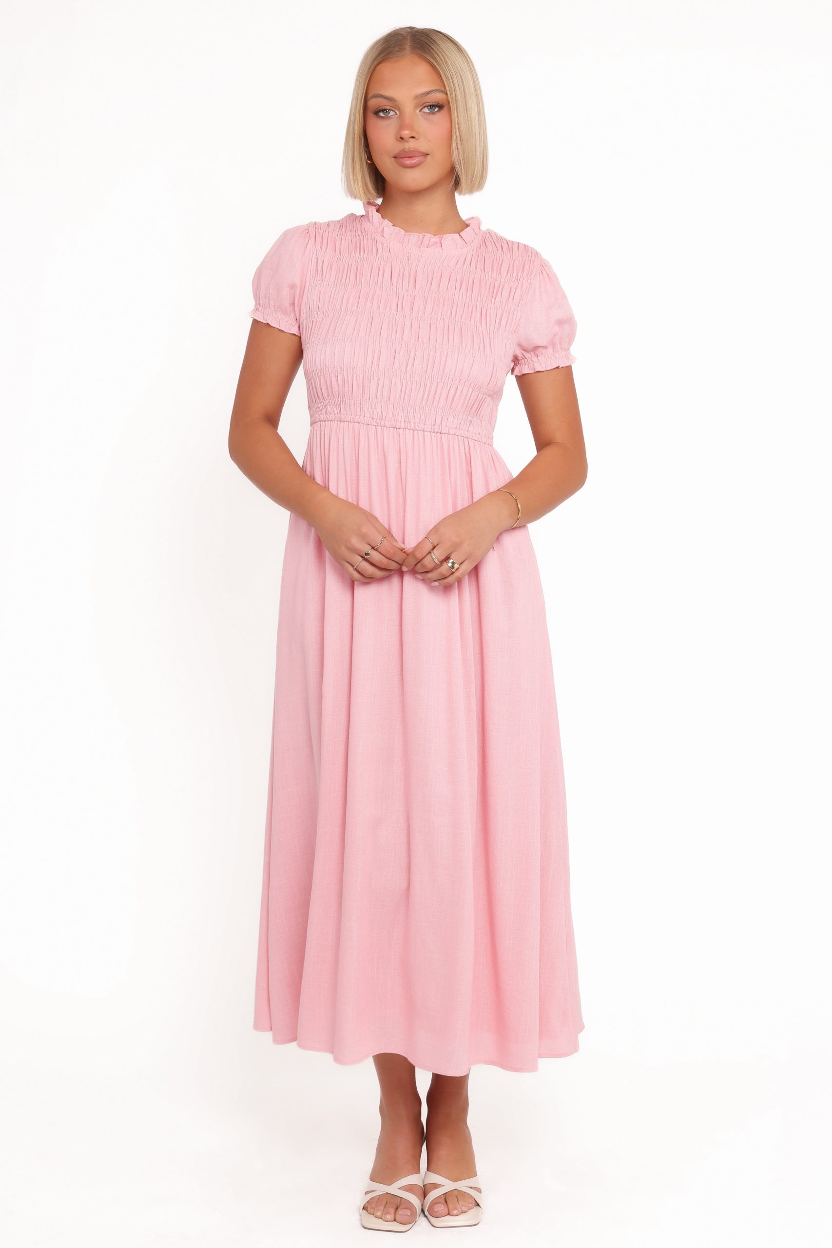 Darla Puff Sleeve Dress - Pink - Image 2