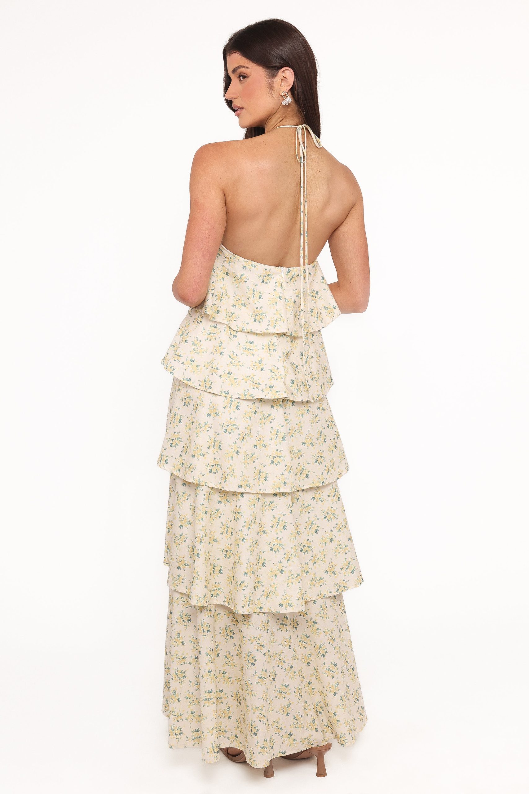 Darlia Halterneck Maxi Dress - Yellow Floral - Image 3