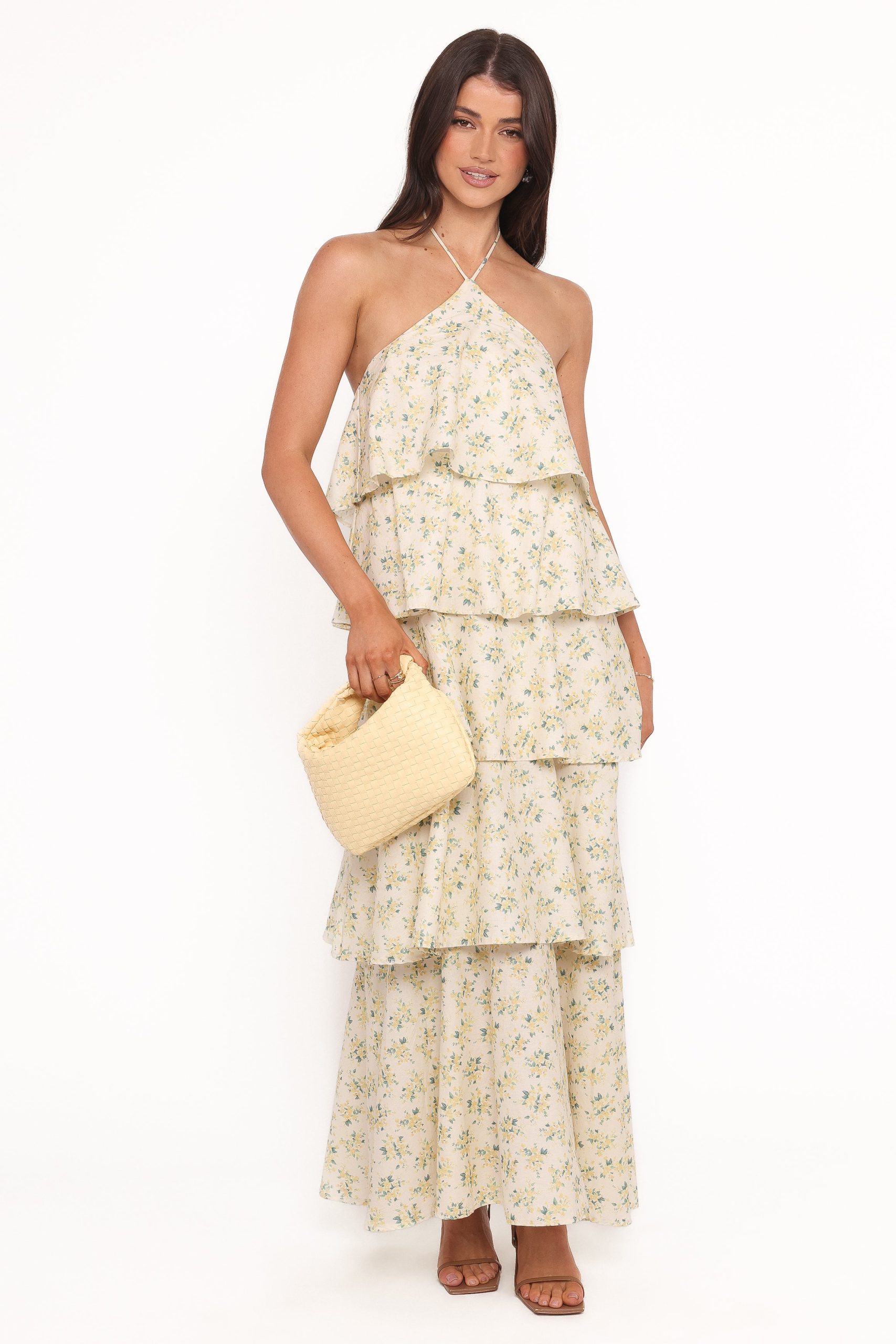 Darlia Halterneck Maxi Dress - Yellow Floral - Image 4