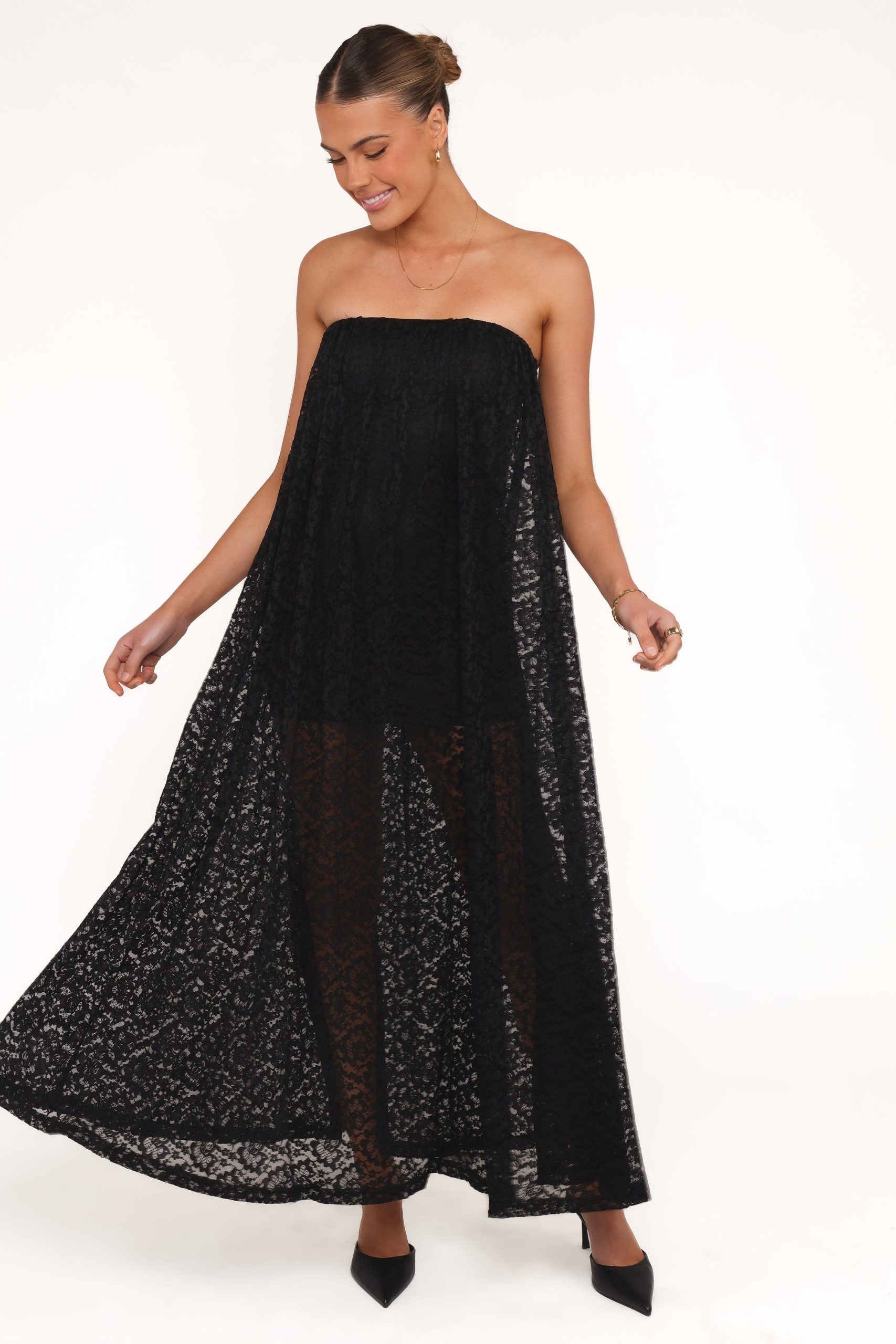 Davina Maxi Dress - Black Lace - Image 6