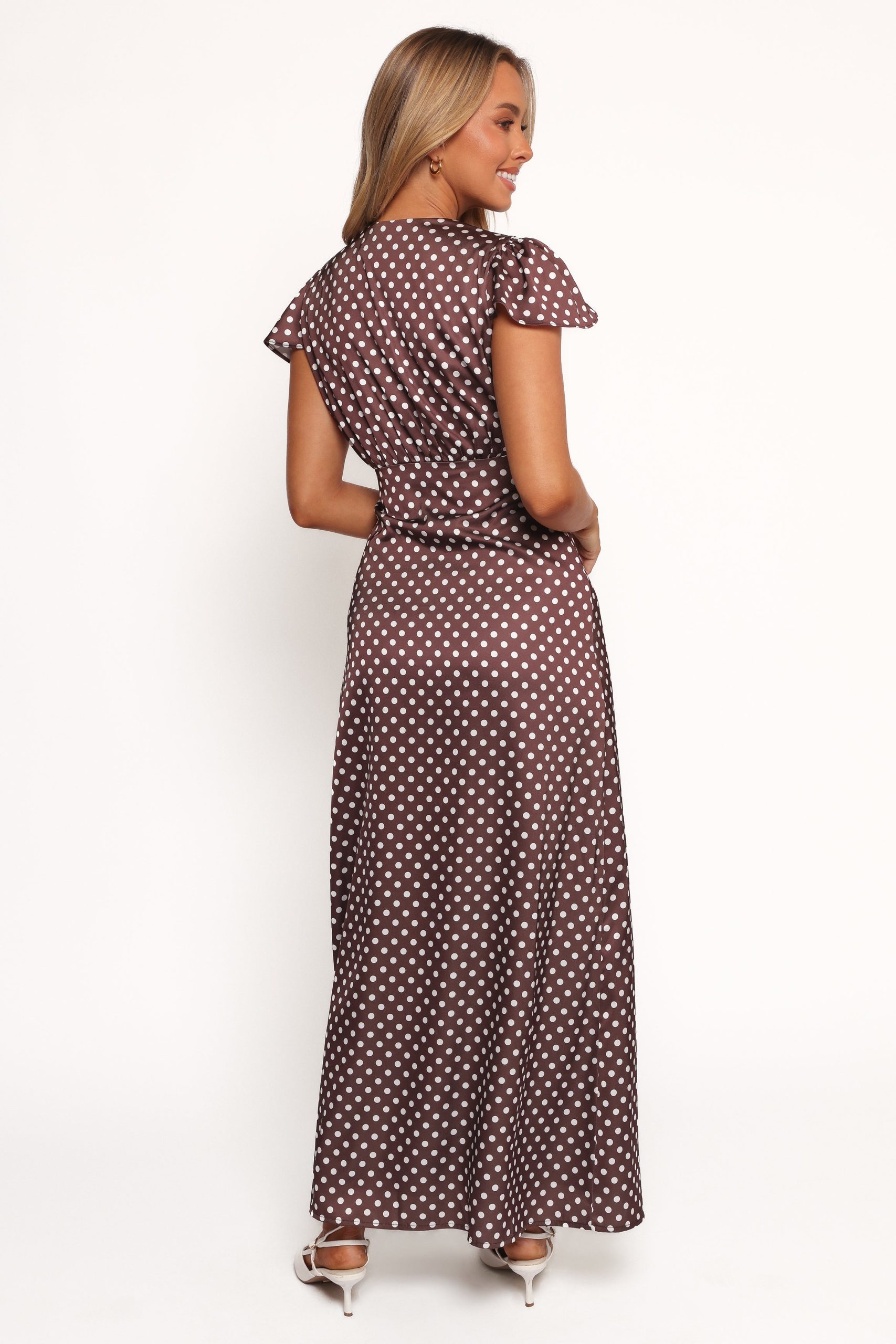 Dean Maxi Dress - Brown Polka Dot - Image 5