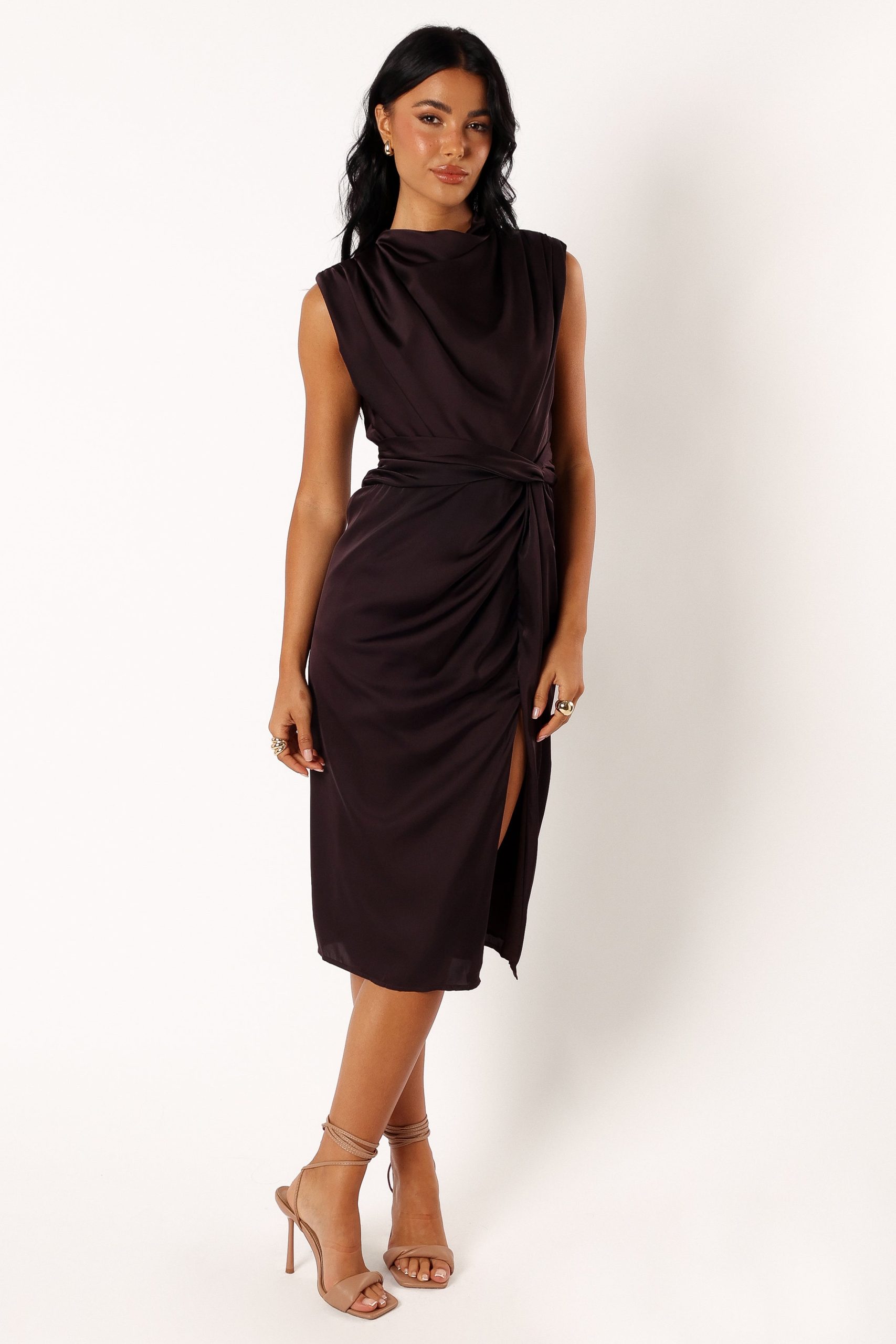 Dina Midi Dress - Black Coffee - Image 6