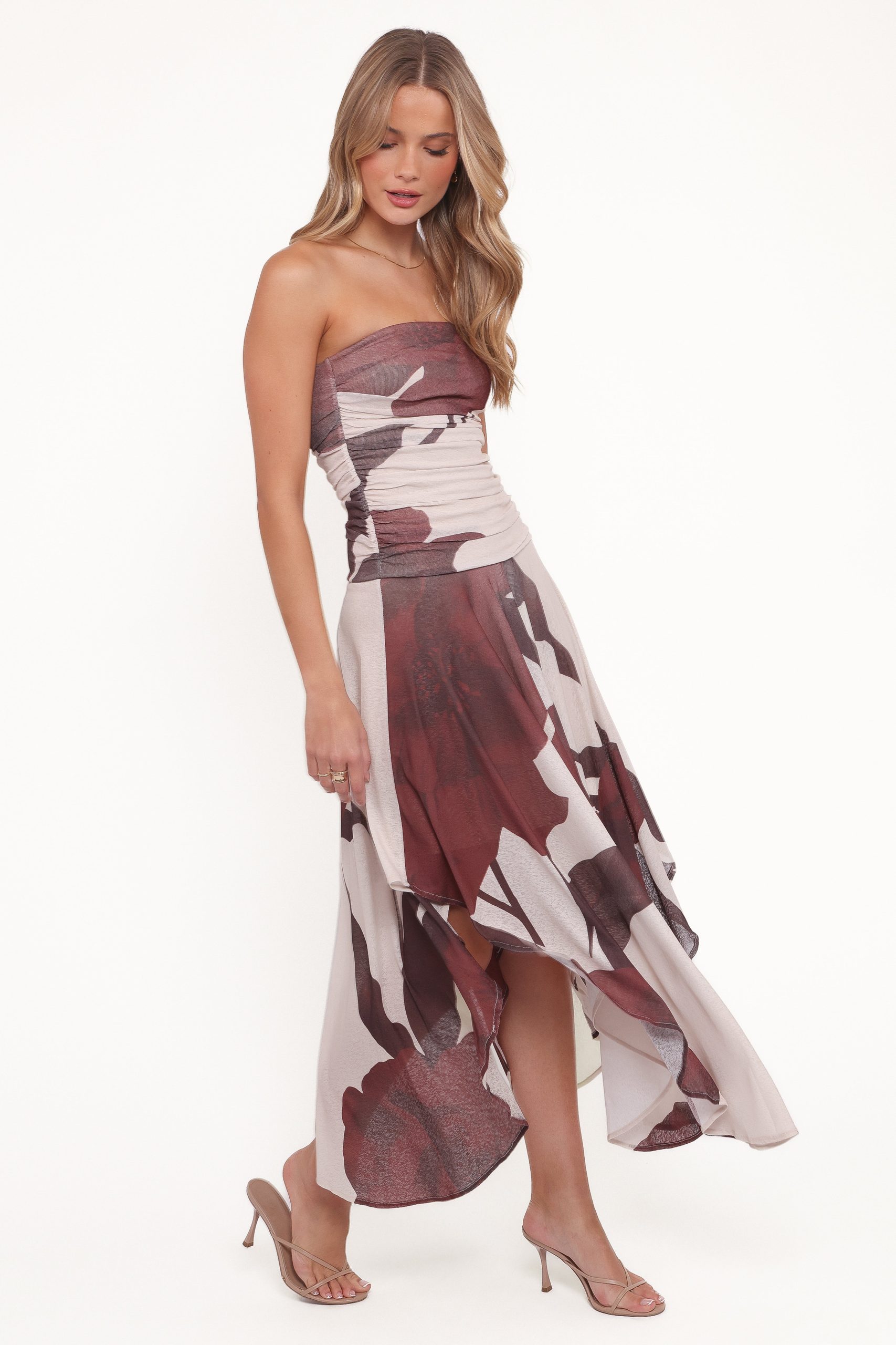 Doreen Midi Dress - Brown Floral - Image 3