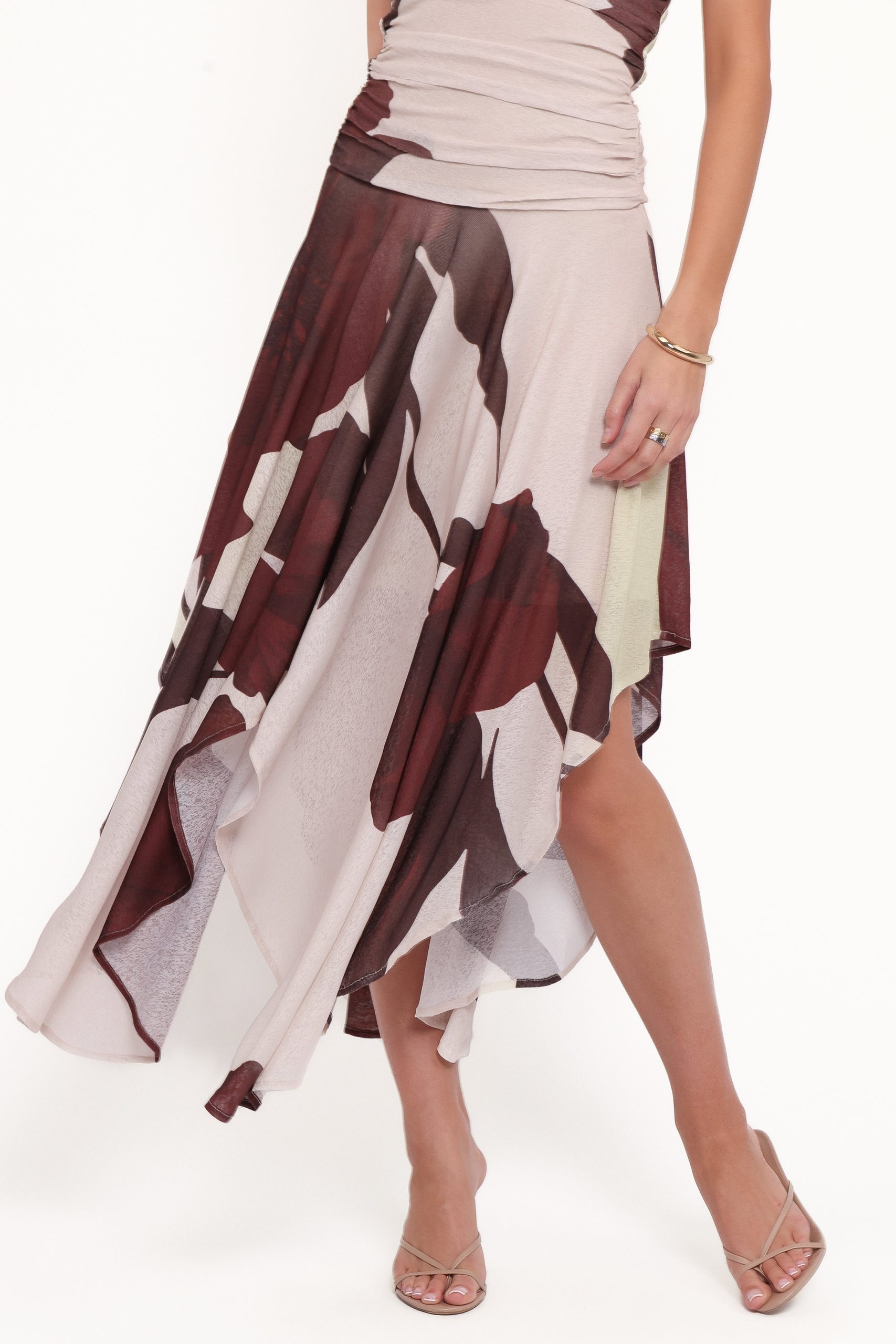 Doreen Midi Dress - Brown Floral - Image 5