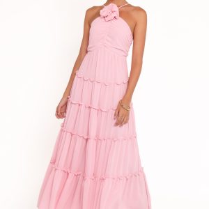 Dottie Halterneck Maxi Dress - Pink