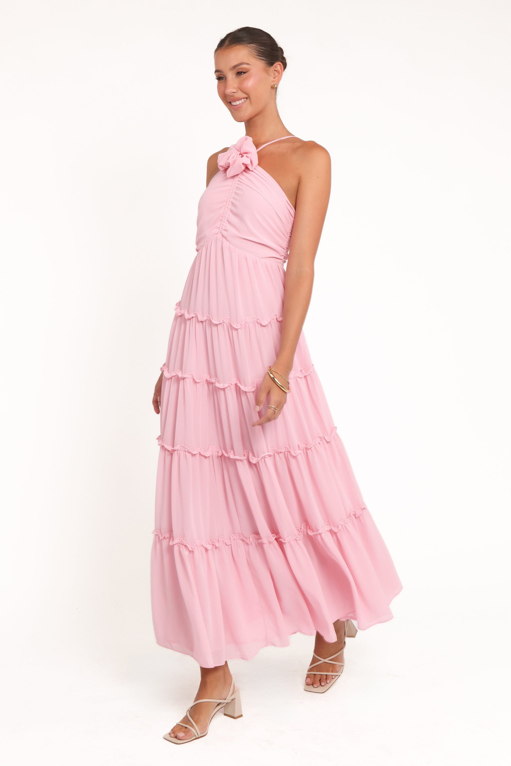Dottie Halterneck Maxi Dress - Pink - Image 3