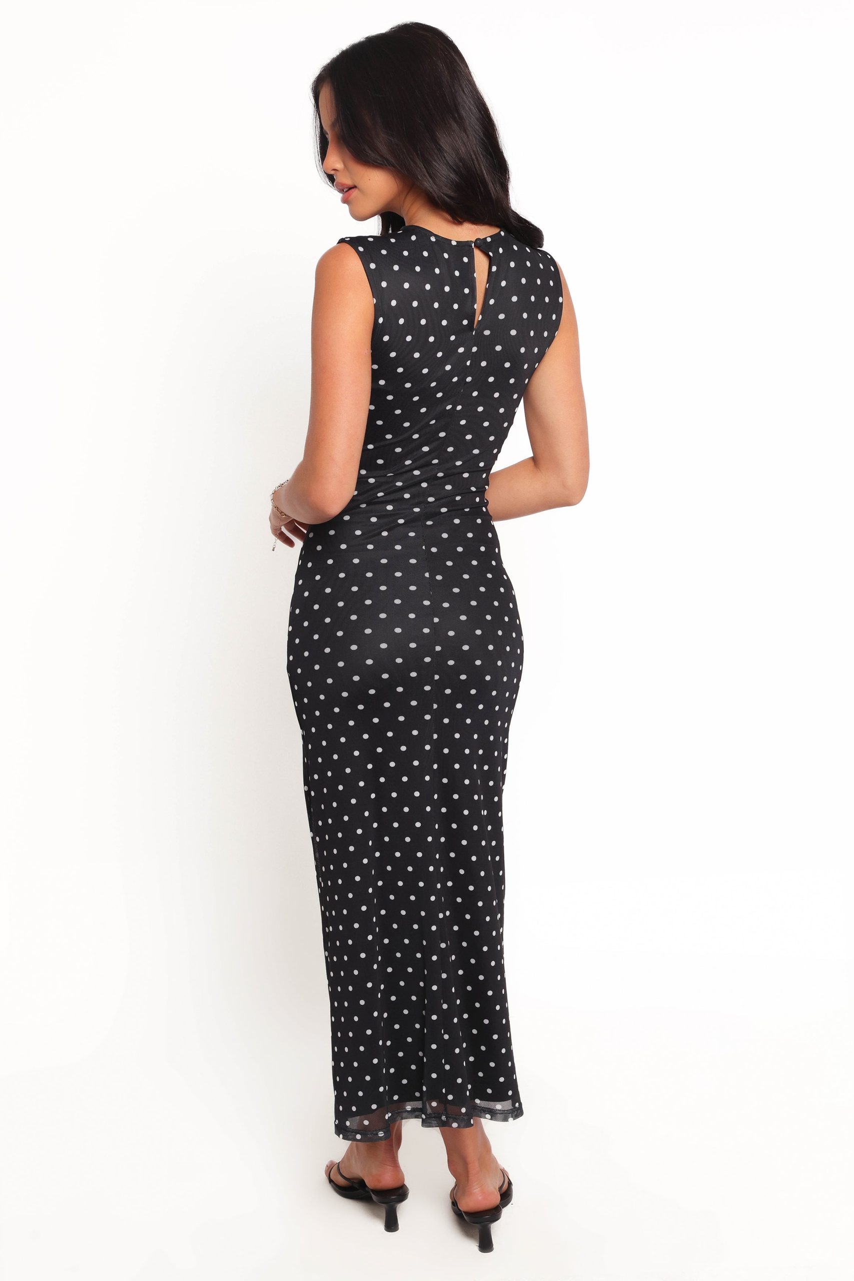 Drea Maxi Dress - Black Polka Dot - Image 4