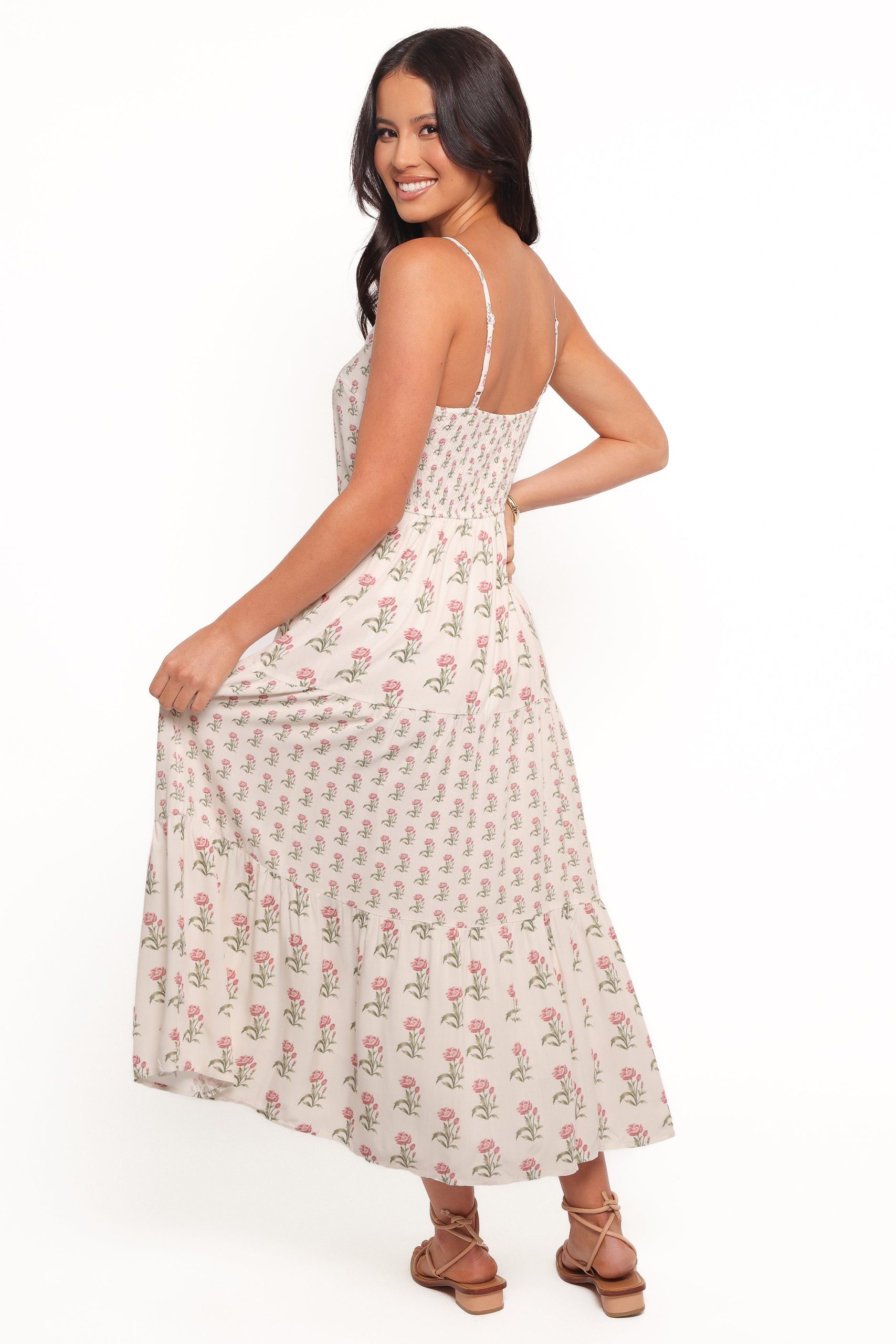 Echo Midi Dress - White/Pink - Image 5