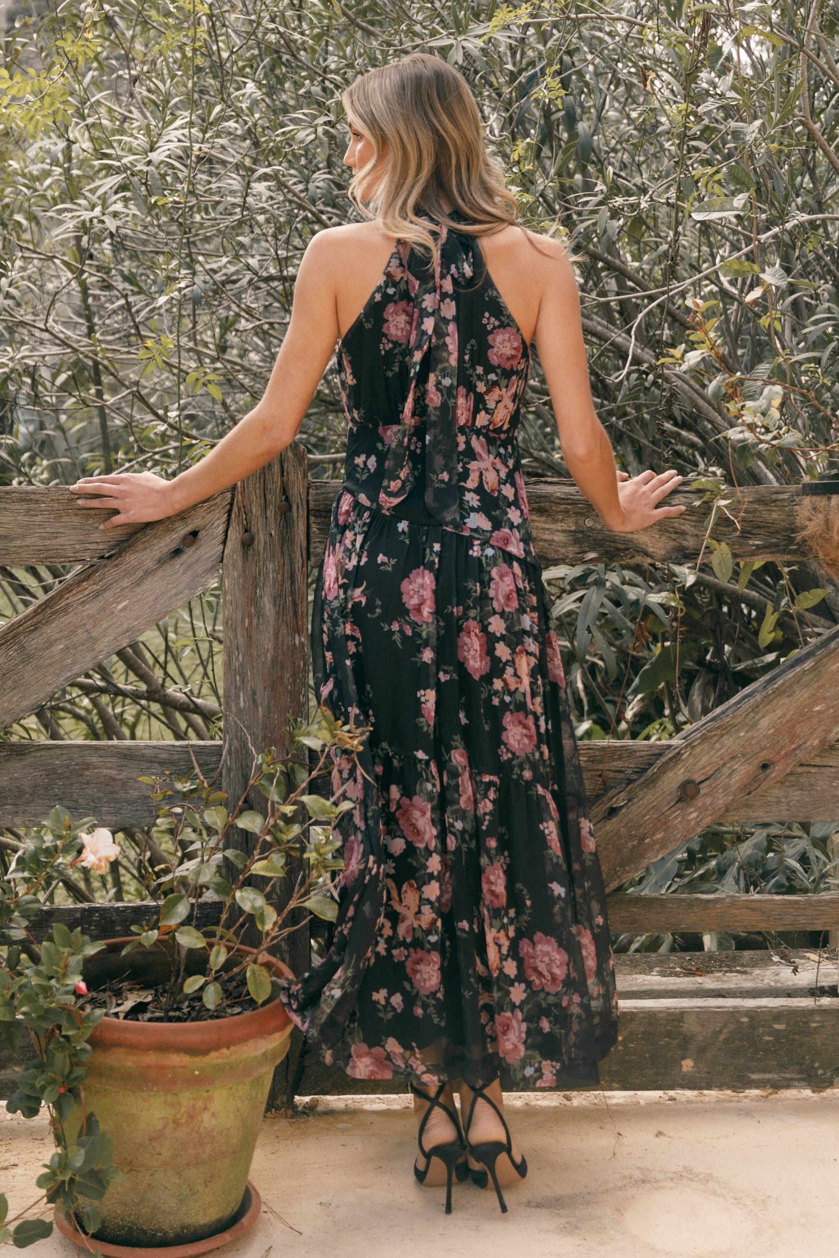 Eden Maxi Dress - Black Floral - Image 2