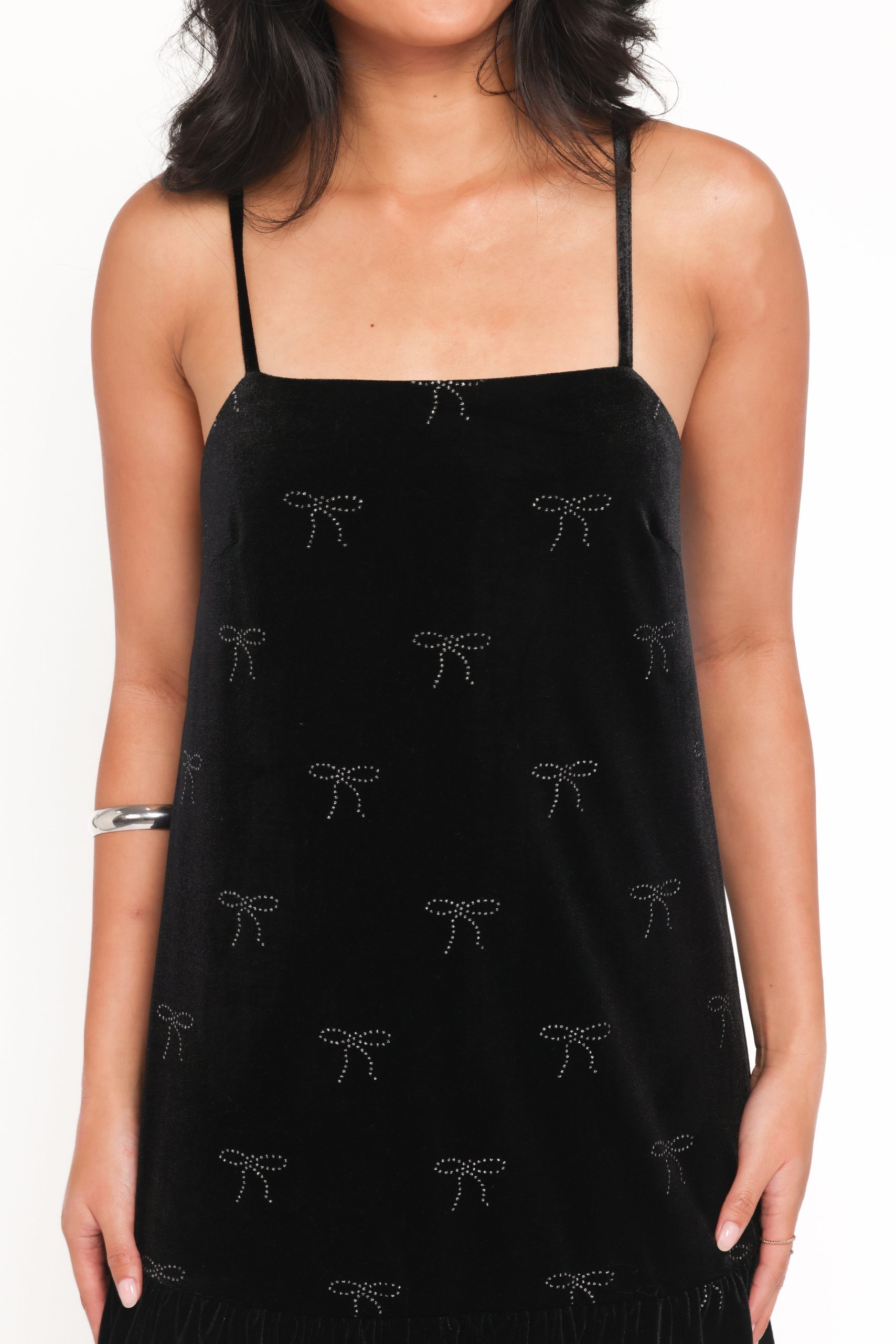 Eileen Mini Dress - Black Velvet - Image 2
