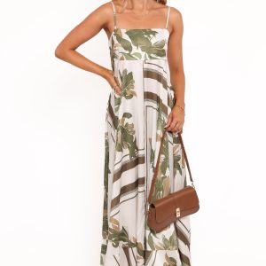 Elanor Maxi Dress - Olive Print
