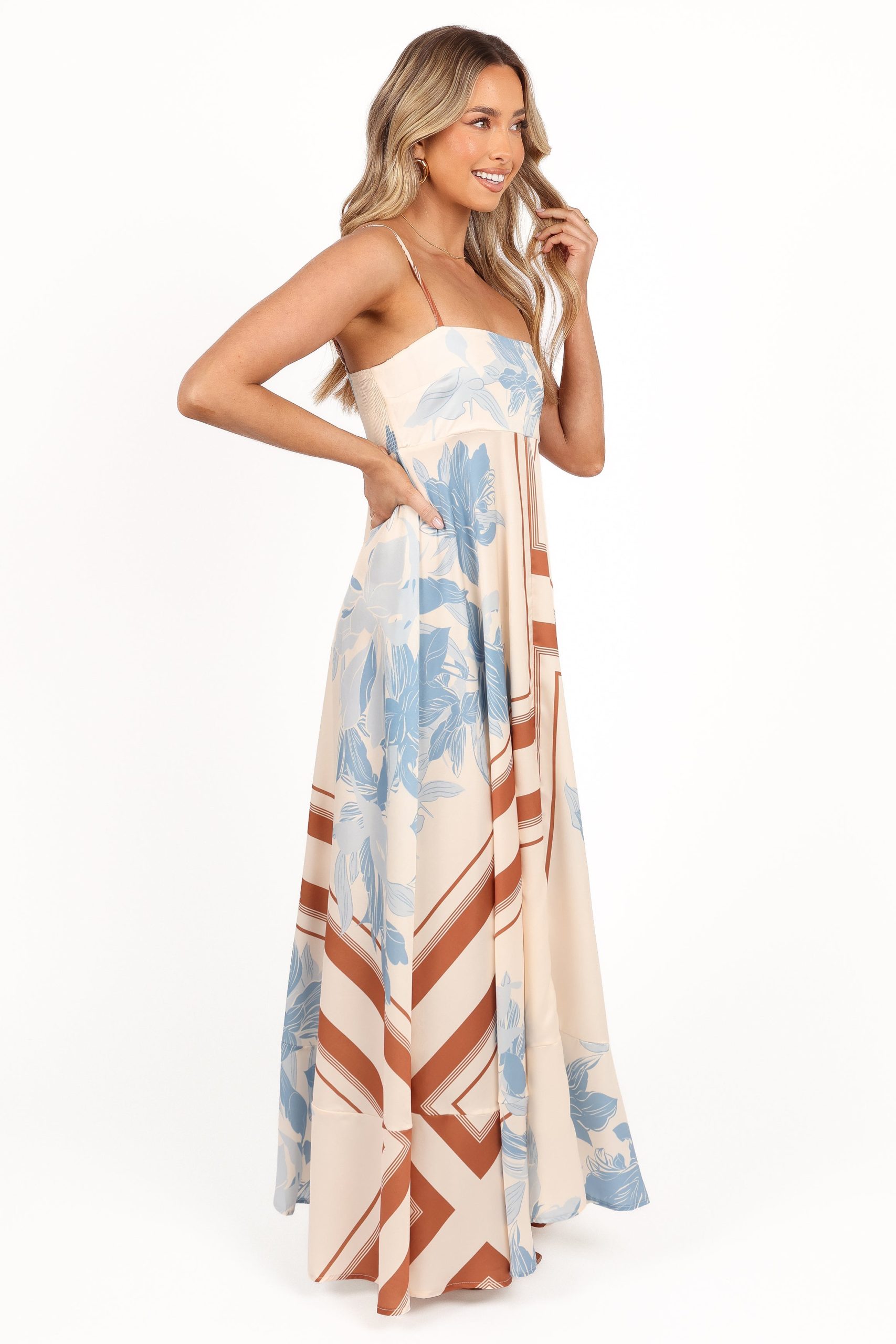 Elanor Maxi Dress - Pale Blue Print - Image 6