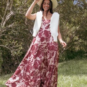 Elanor Maxi Dress - Pale Burgundy