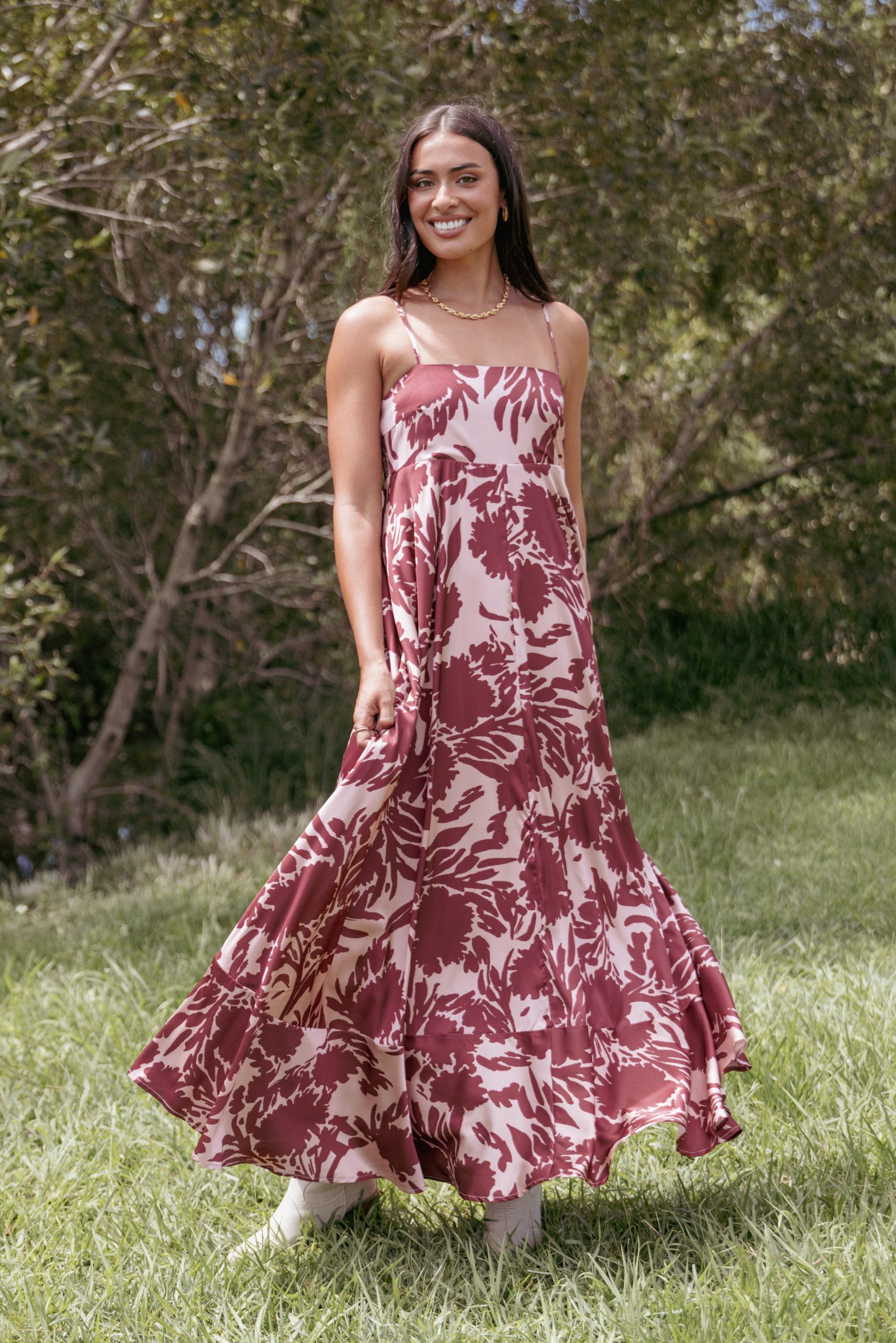 Elanor Maxi Dress - Pale Burgundy - Image 8