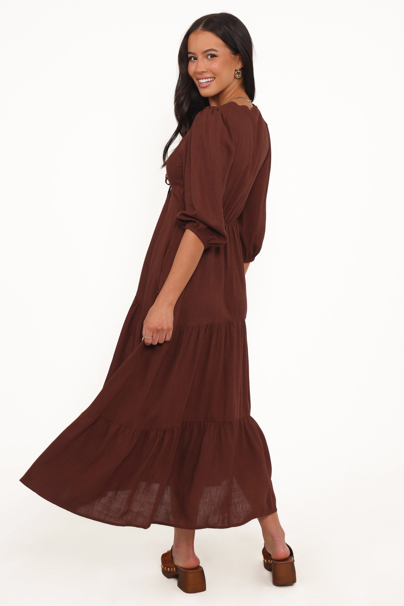 Eleonara Midi Dress - Chocolate - Image 4