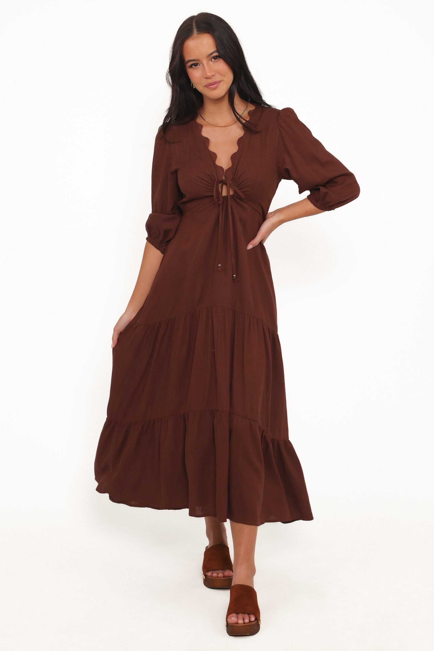 Eleonara Midi Dress - Chocolate - Image 5