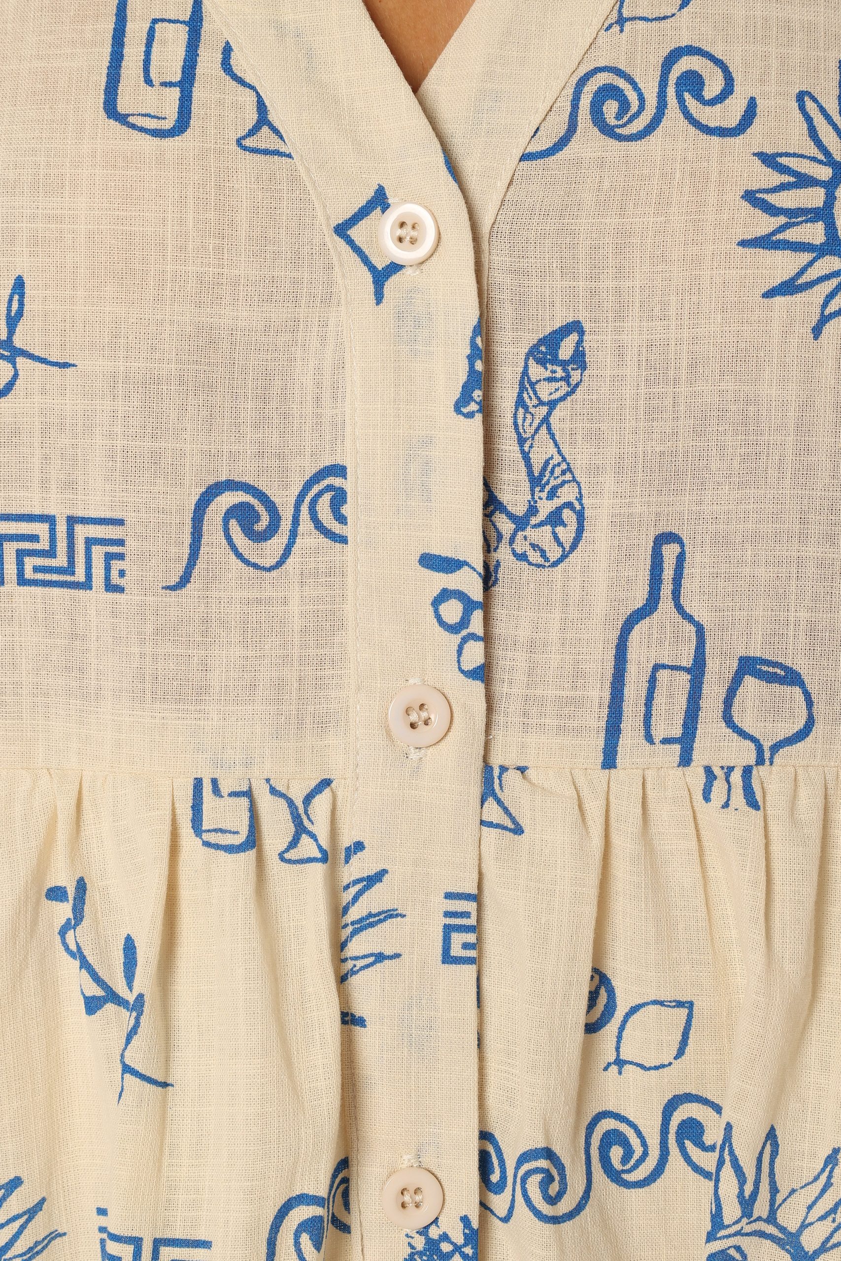 Elias Mini Dress - Beige Blue - Image 8