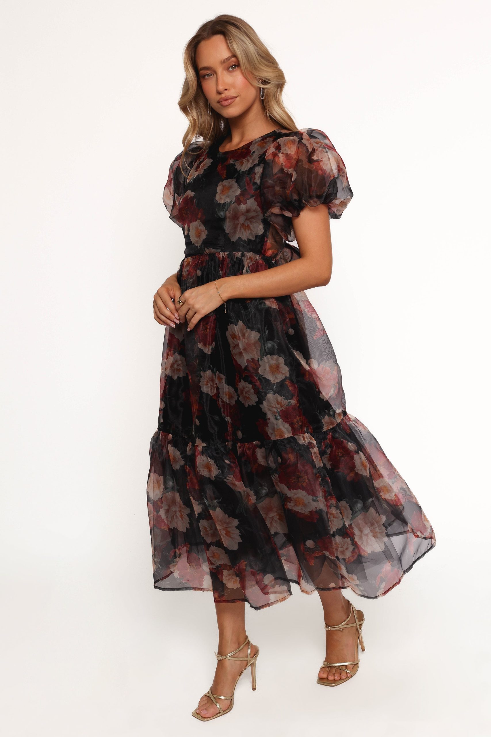 Elspeth Midi Dress - Black Floral - Image 3
