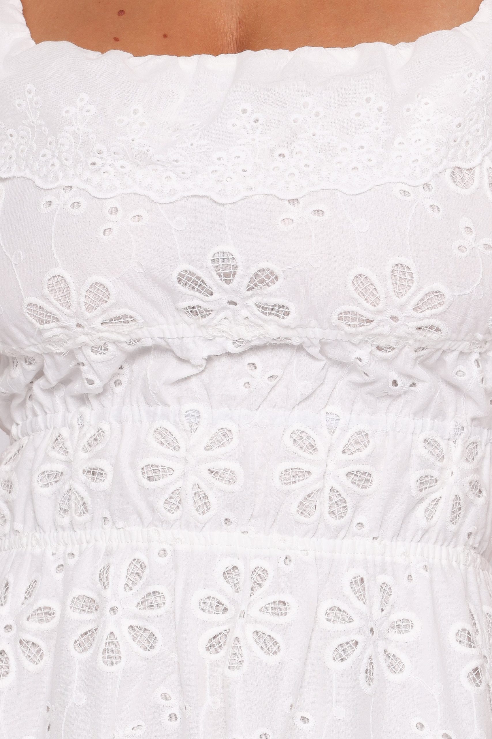 Elwyn Maxi Dress - White Broderie - Image 8