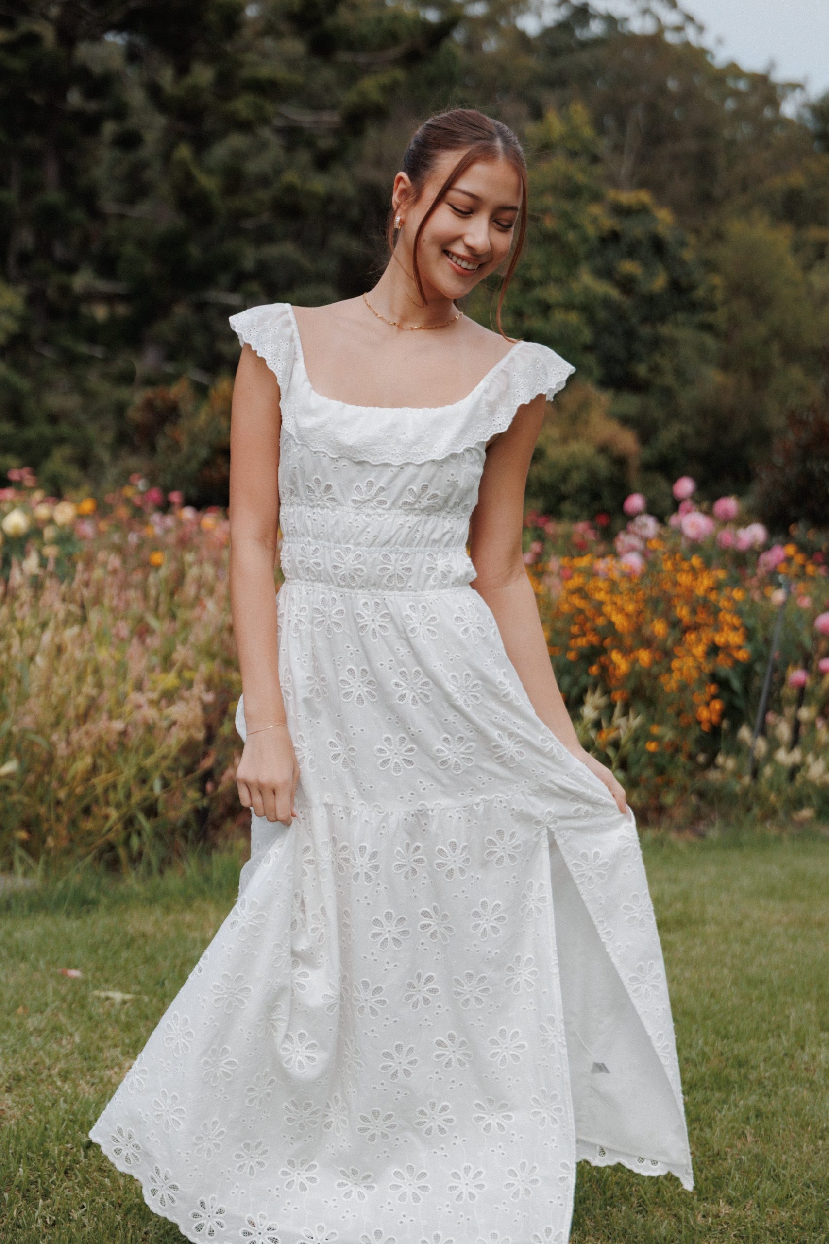 Elwyn Maxi Dress - White Broderie - Image 9