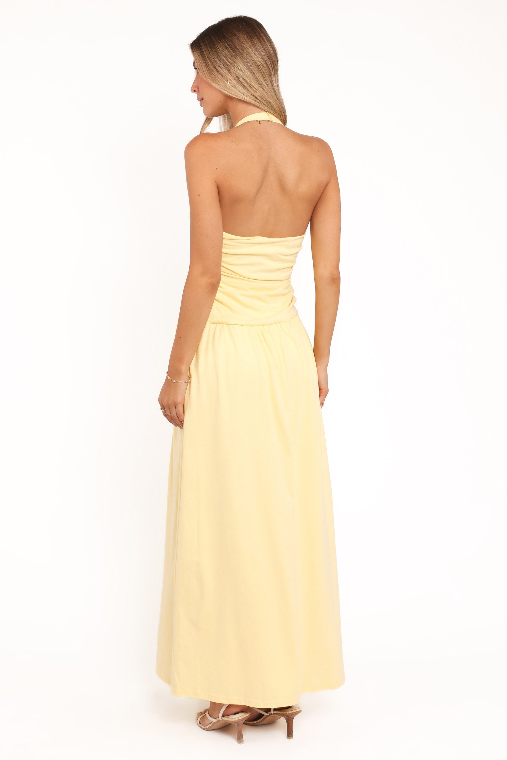 Emalia Halter Maxi Dress - Pale Yellow - Image 5