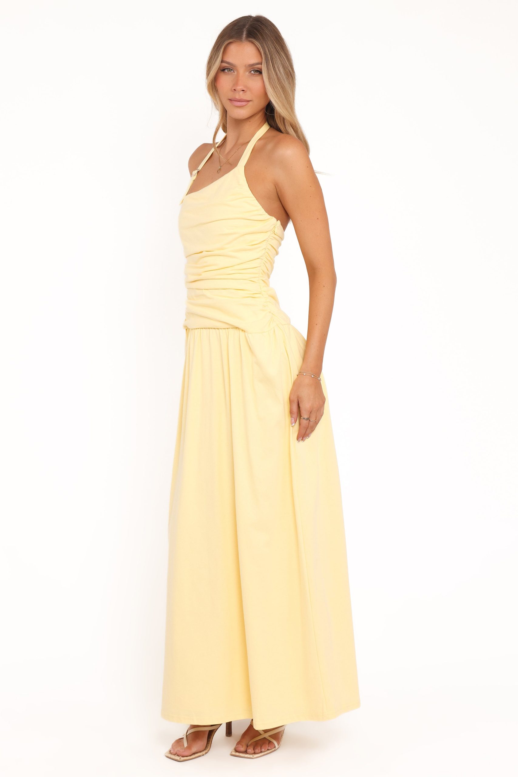 Emalia Halter Maxi Dress - Pale Yellow - Image 4