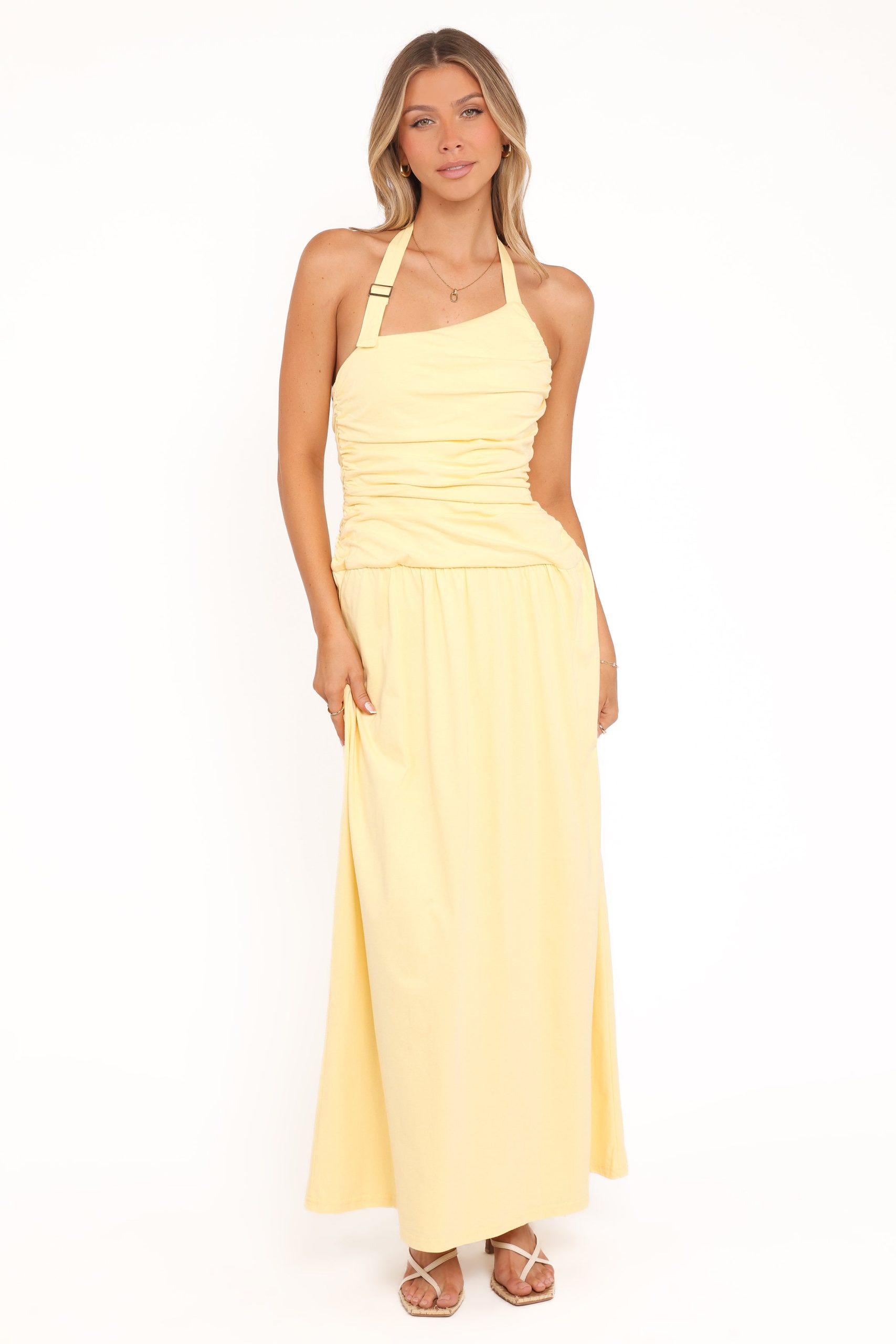 Emalia Halter Maxi Dress - Pale Yellow - Image 6