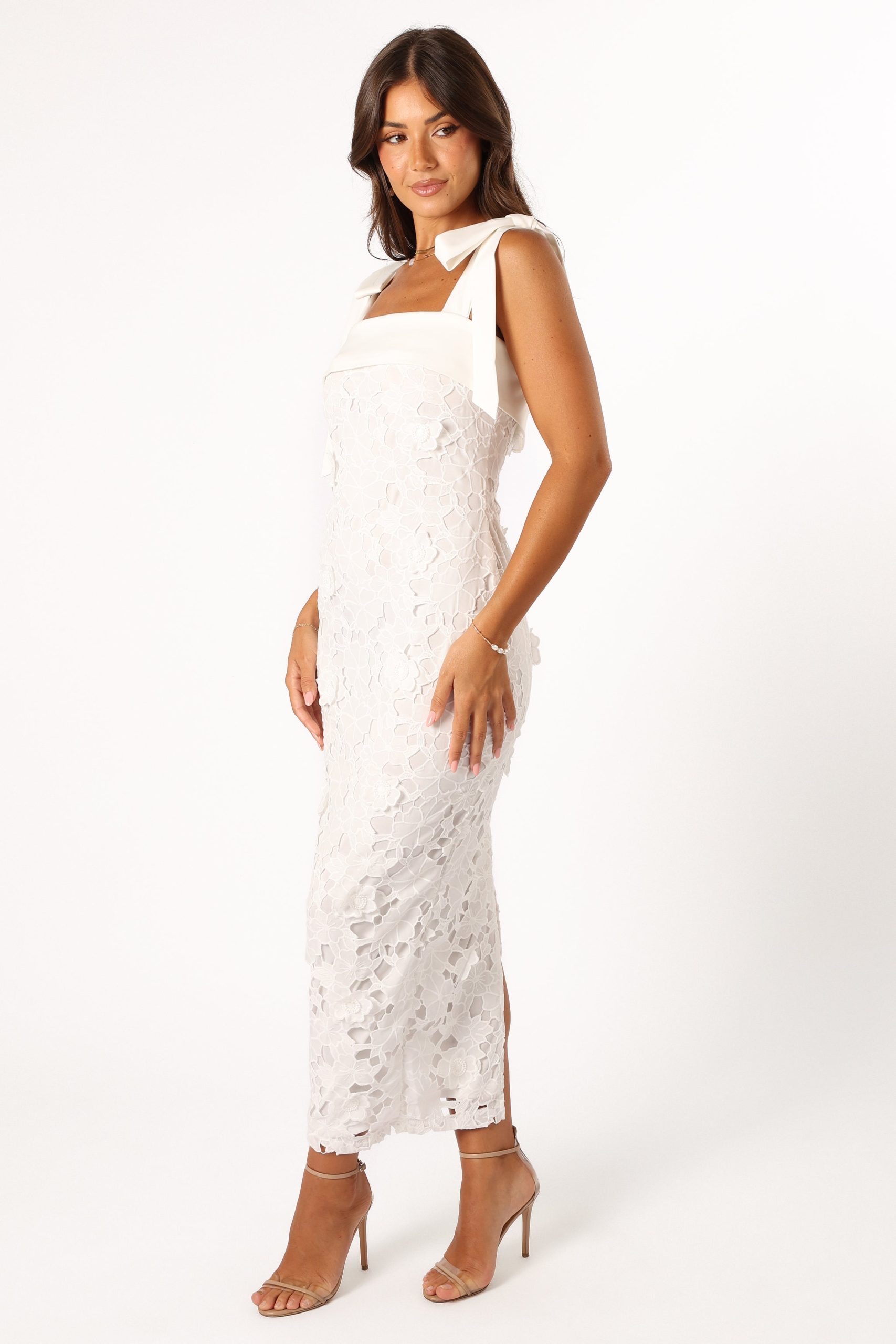 Emersyn Midi Lace Dress - White - Image 3