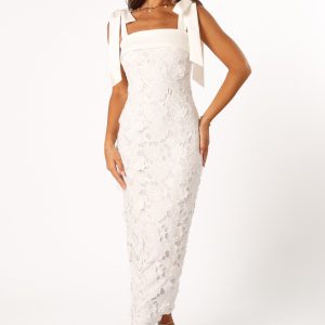 Emersyn Midi Lace Dress - White