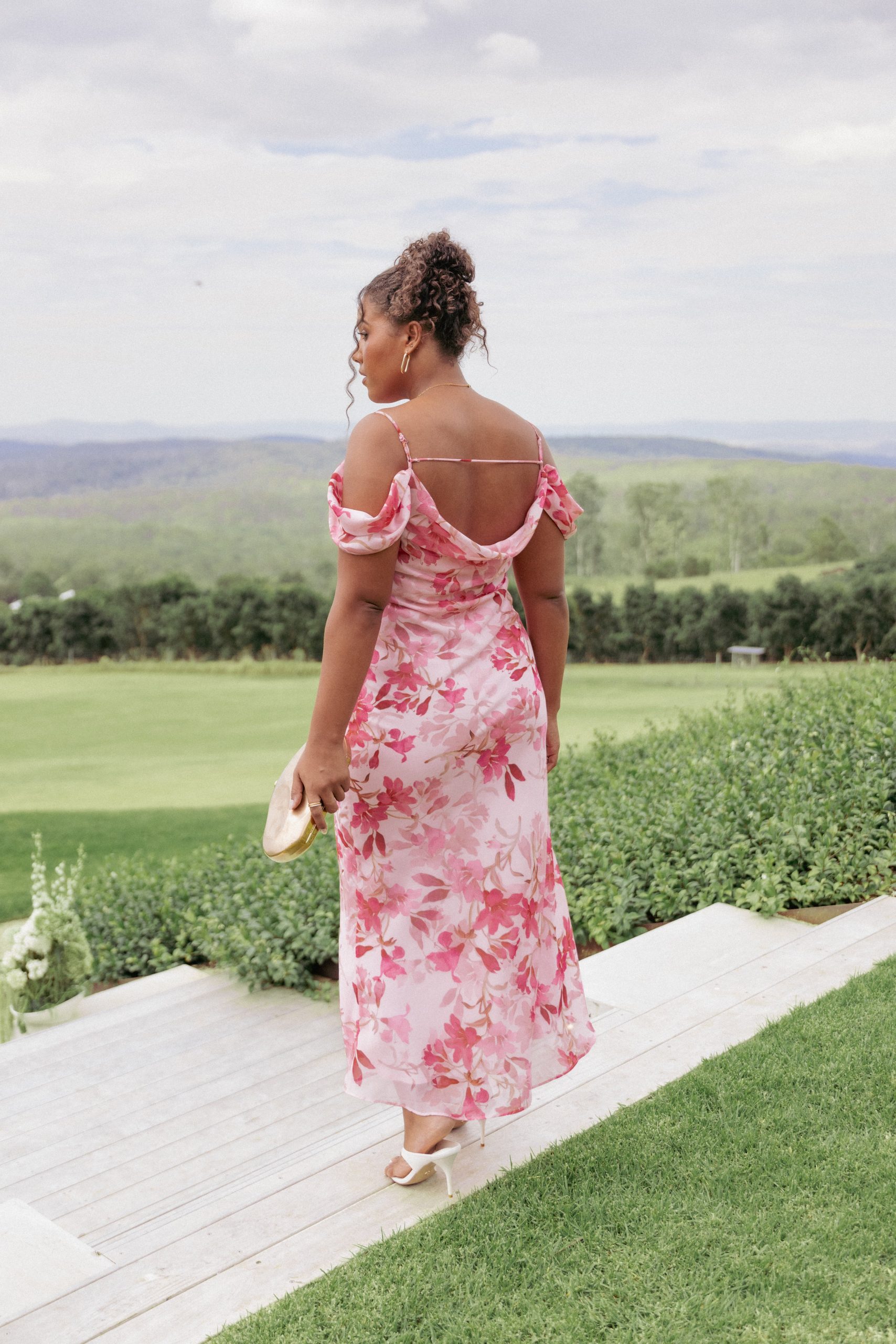 Esther Midi Dress - Pink Floral - Image 8
