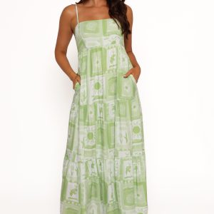 Eudora Maxi Dress - Green Print