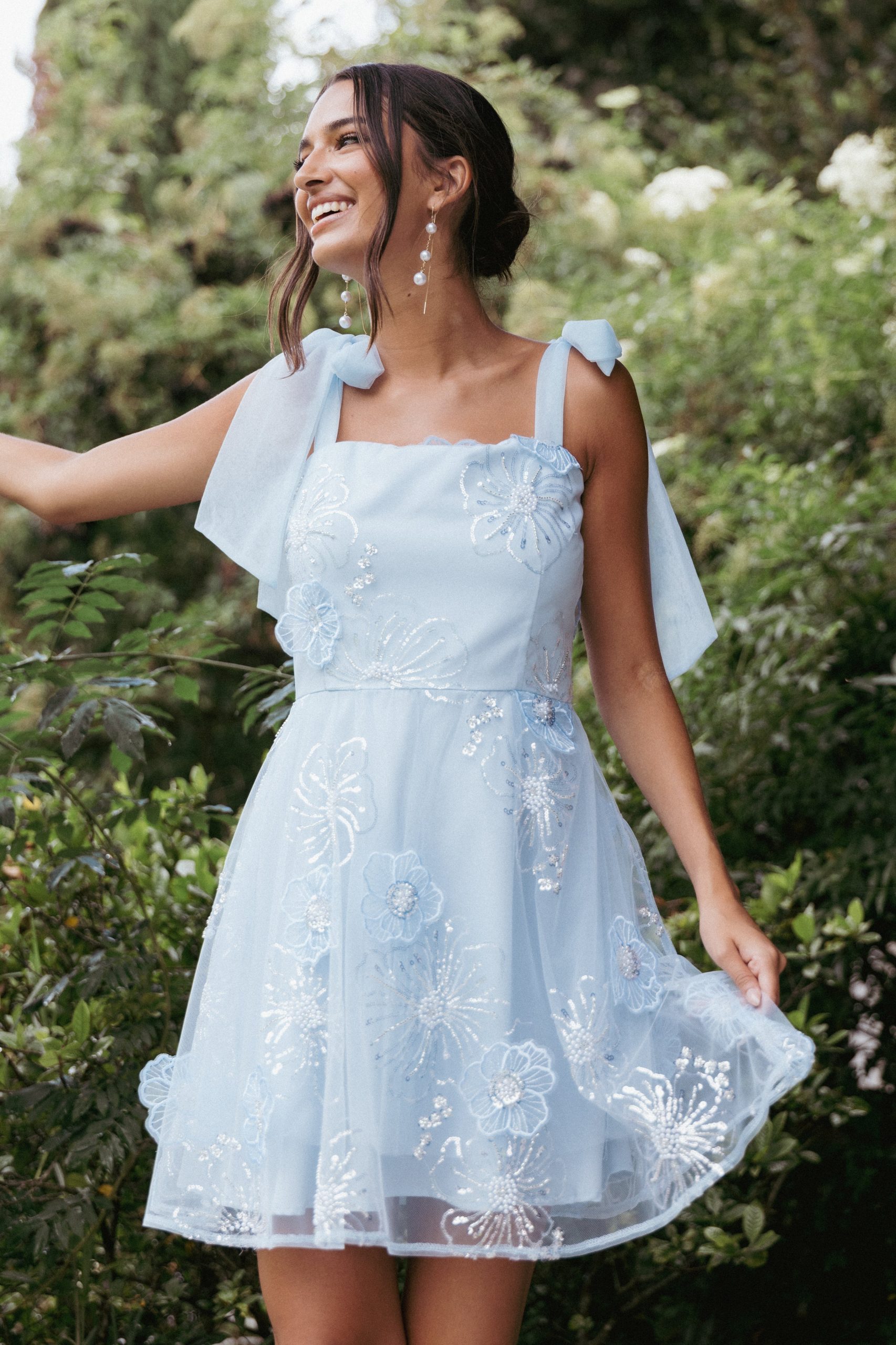 Evangeline Mini Dress - Blue - Image 9
