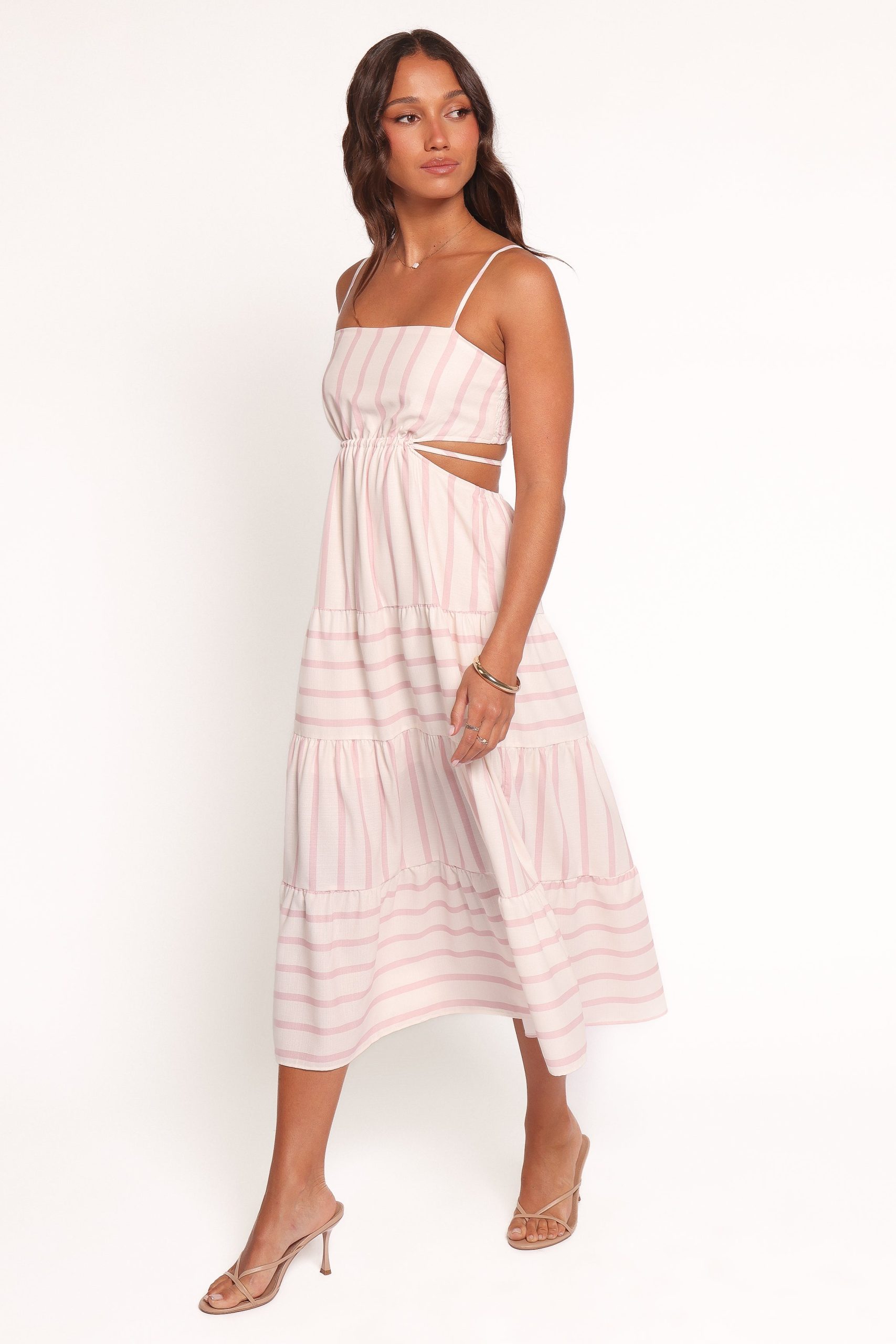 Evelin Midi Dress - Pink Stripe - Image 3