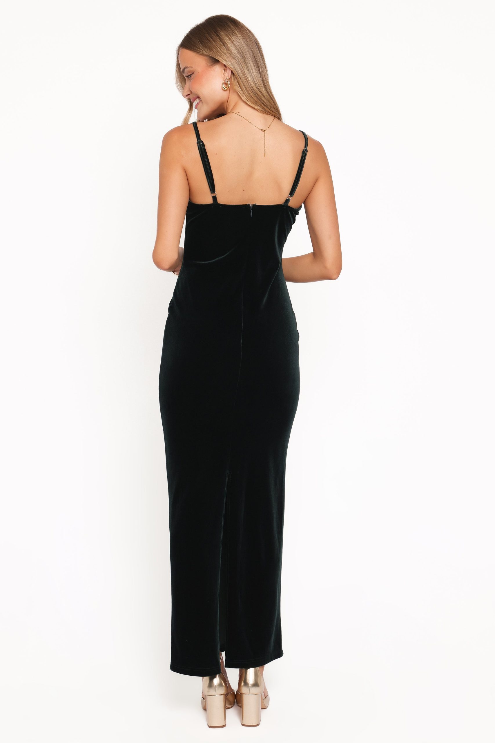Everlee Maxi Dress - Emerald Velvet - Image 4