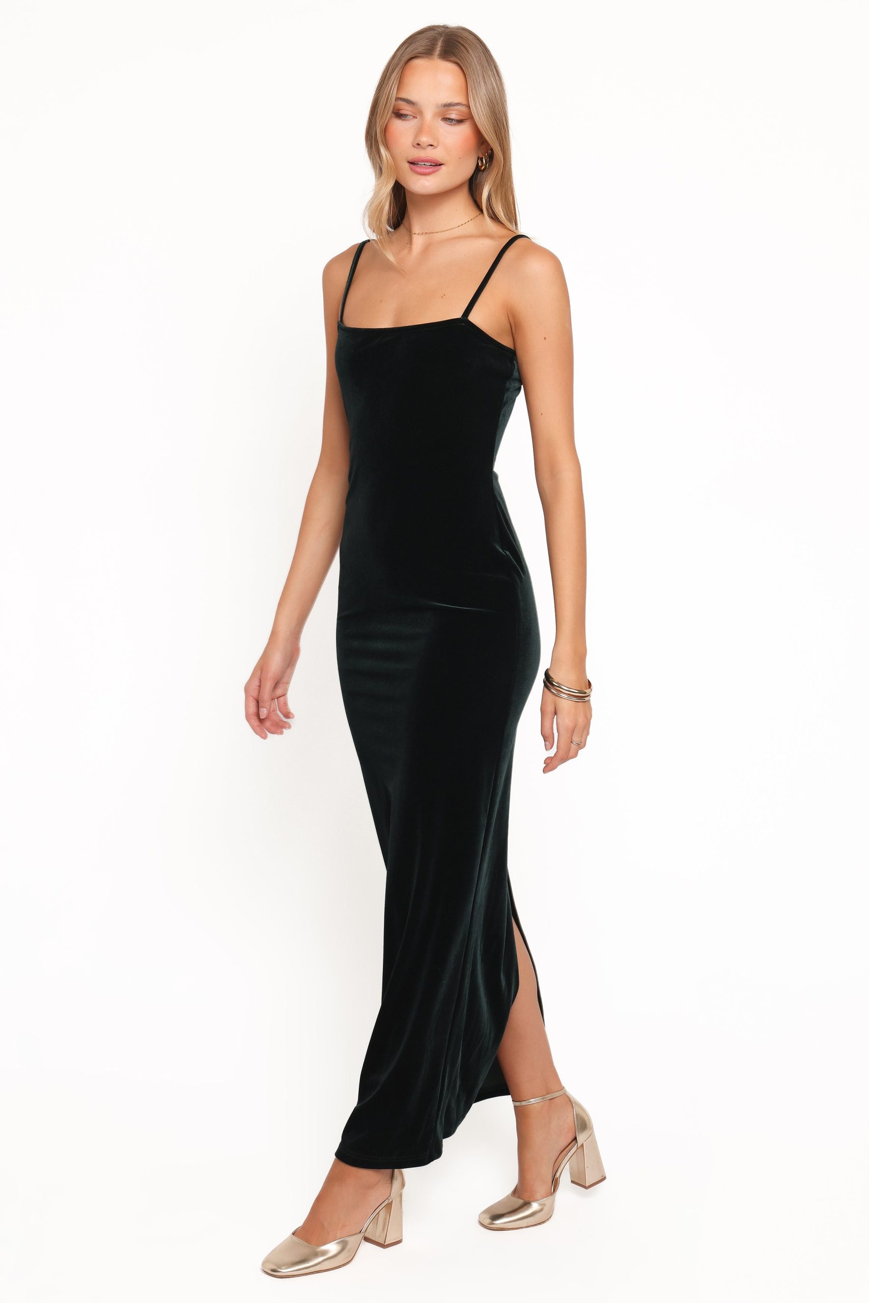Everlee Maxi Dress - Emerald Velvet - Image 3