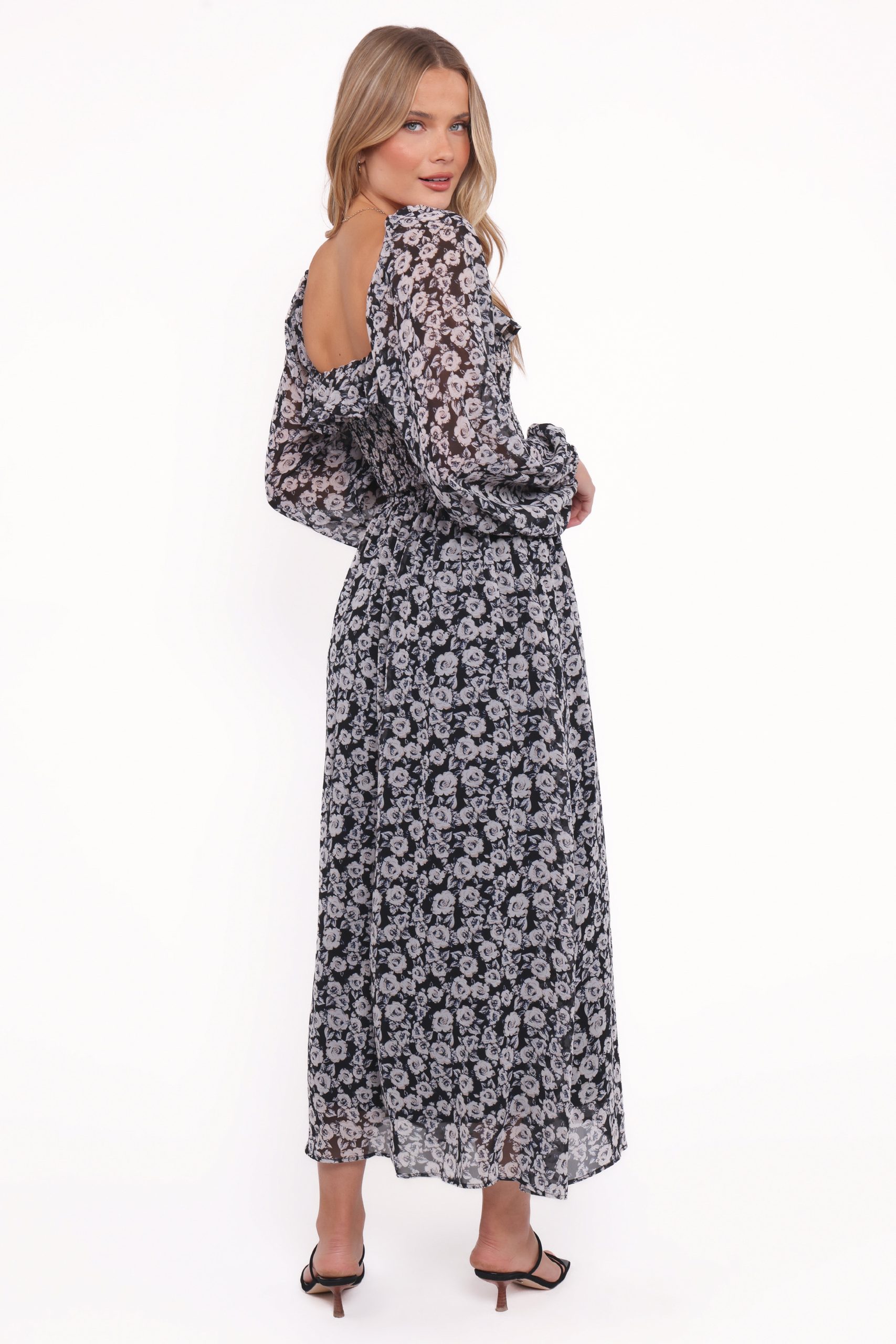 Faith Long Sleeve Maxi Dress - Black Floral - Image 4