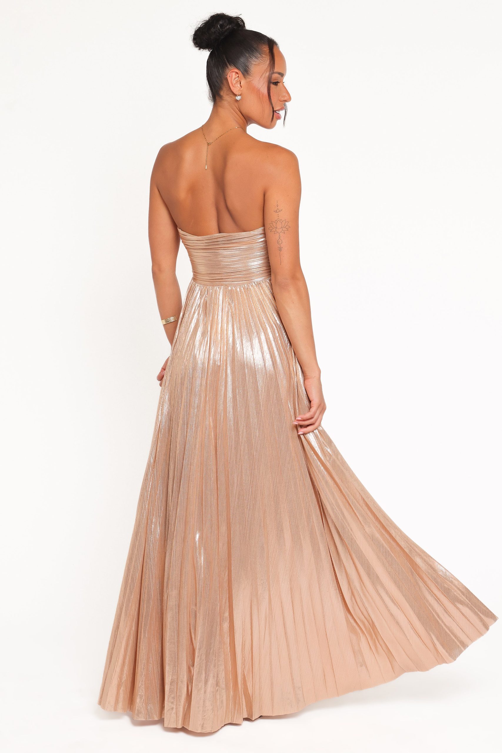 Faye Strapless Maxi Dress - Gold - Image 6