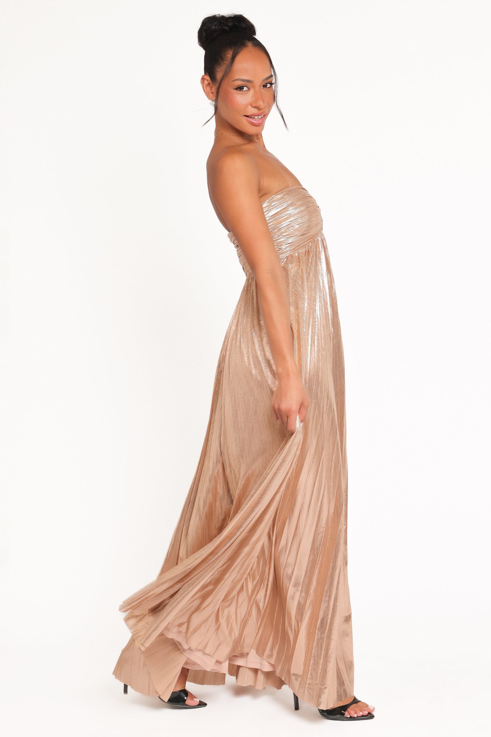 Faye Strapless Maxi Dress - Gold - Image 5