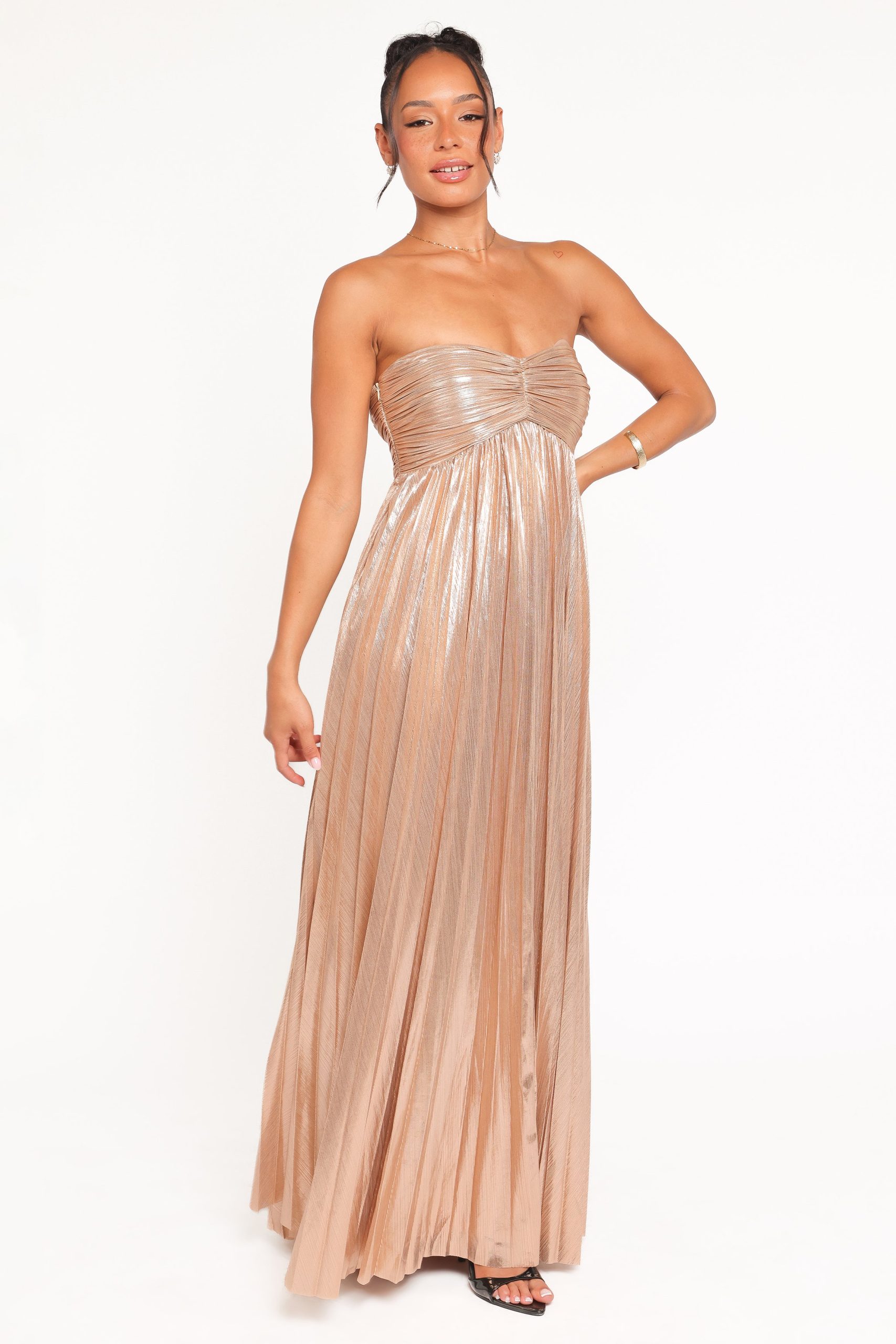 Faye Strapless Maxi Dress - Gold - Image 4