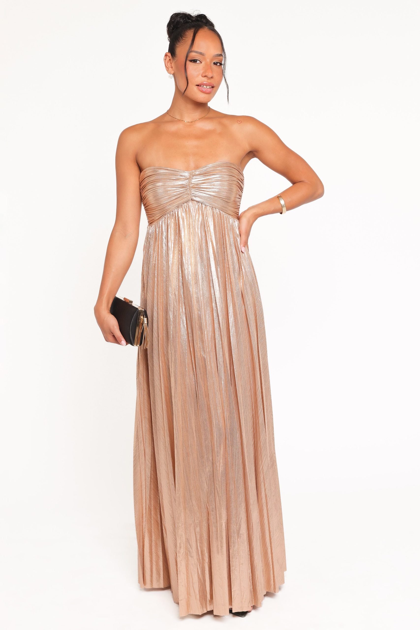 Faye Strapless Maxi Dress - Gold - Image 2