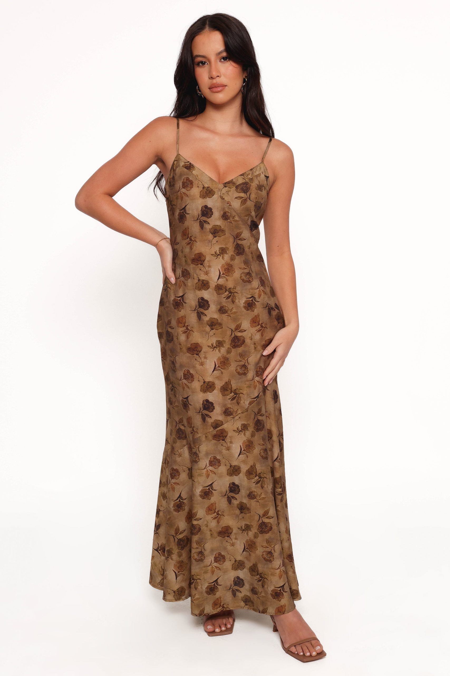 Fia Midi Dress - Tan Floral - Image 4